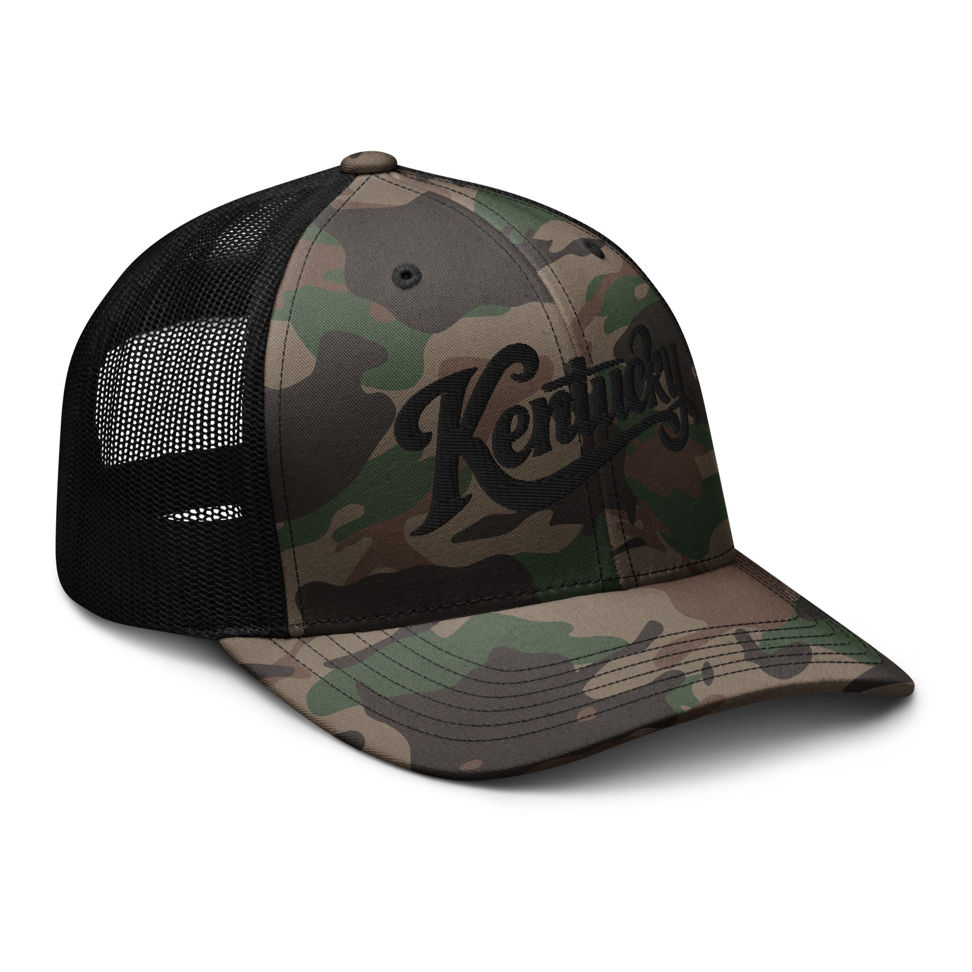 Kentucky Trucker Hat | Camouflage Mesh Snapback - Bluegrass Elite Apparel LLC