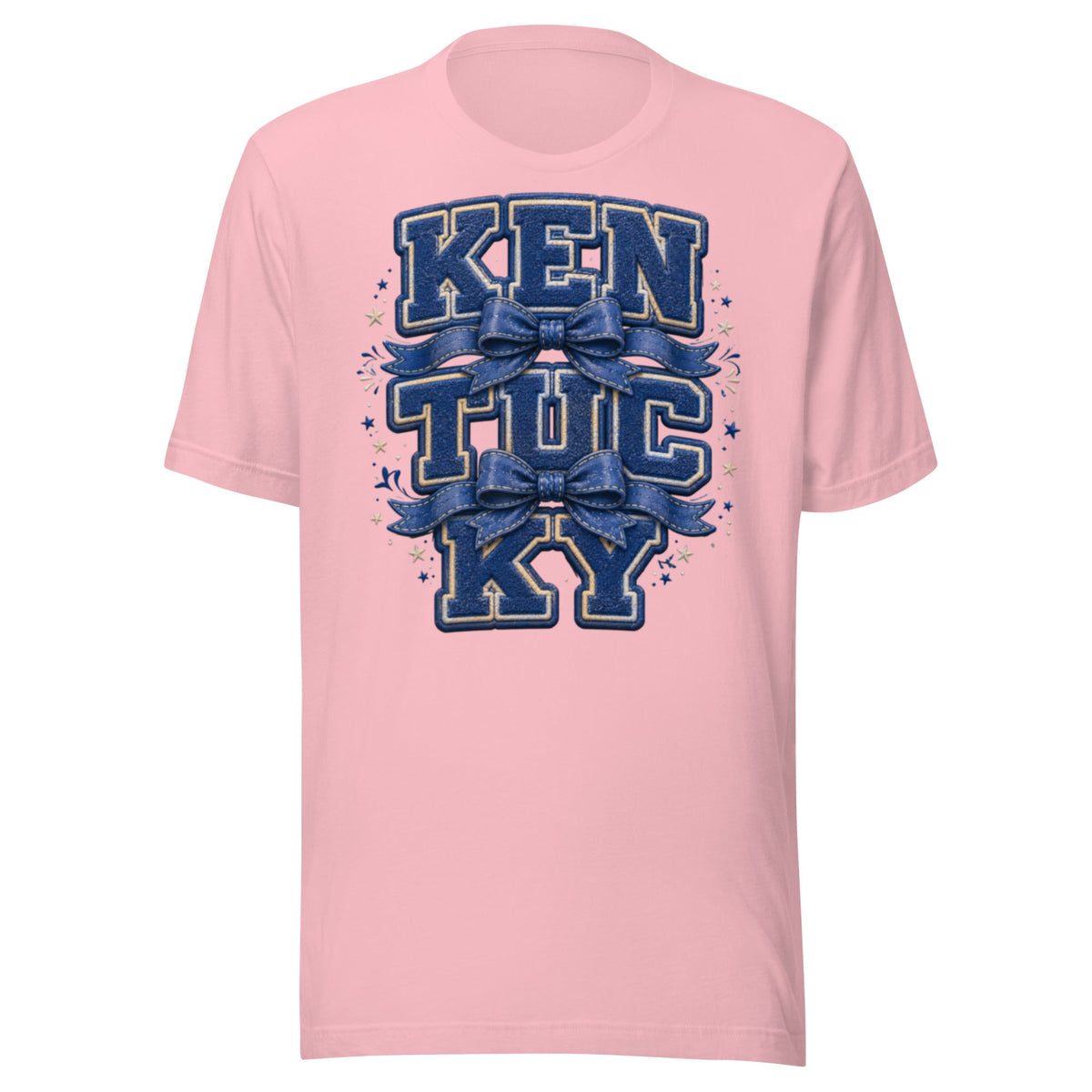 Kentucky Varsity Bow Tee | Vintage Letter Patch Design | Classic - Bluegrass Elite Apparel LLC