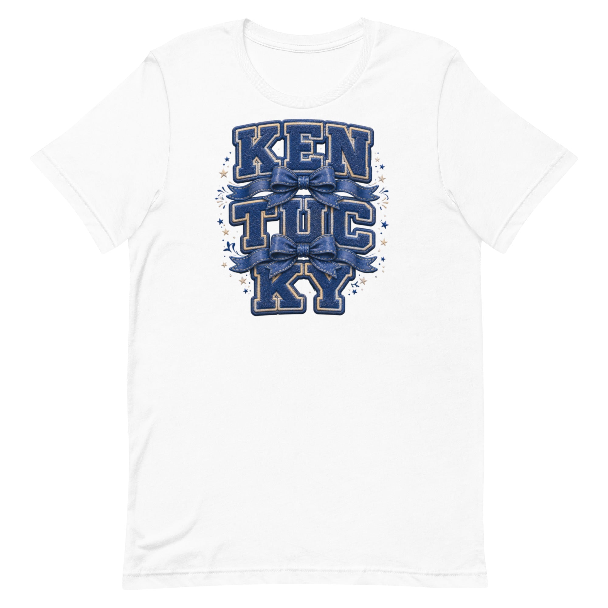 Kentucky Varsity Bow Tee | Vintage Letter Patch Design | Classic - Bluegrass Elite Apparel LLC