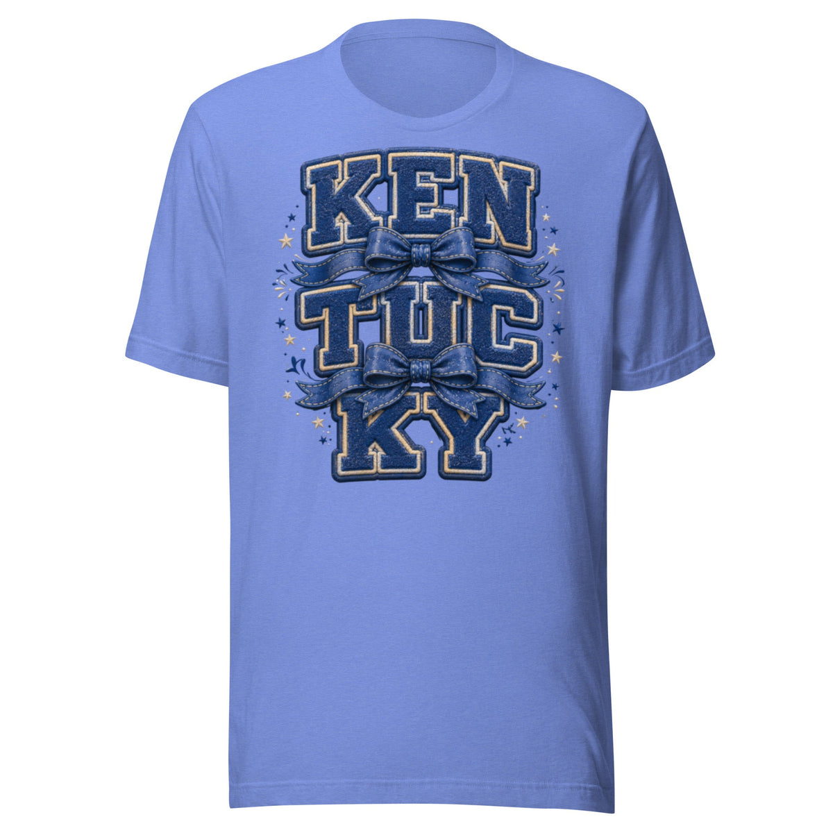 Kentucky Varsity Bow Tee | Vintage Letter Patch Design | Classic - Bluegrass Elite Apparel LLC