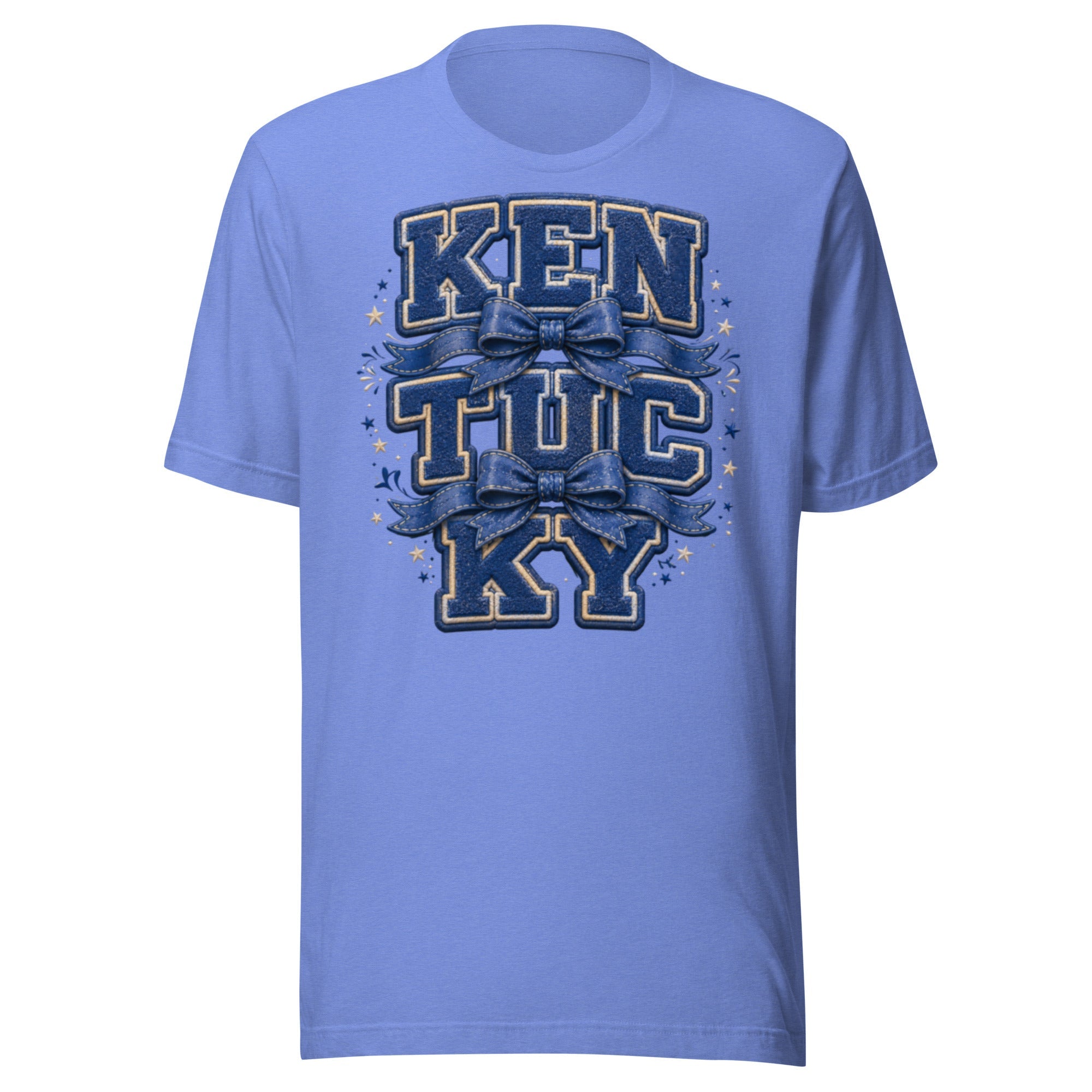 Kentucky Varsity Bow Tee | Vintage Letter Patch Design | Classic - Bluegrass Elite Apparel LLC