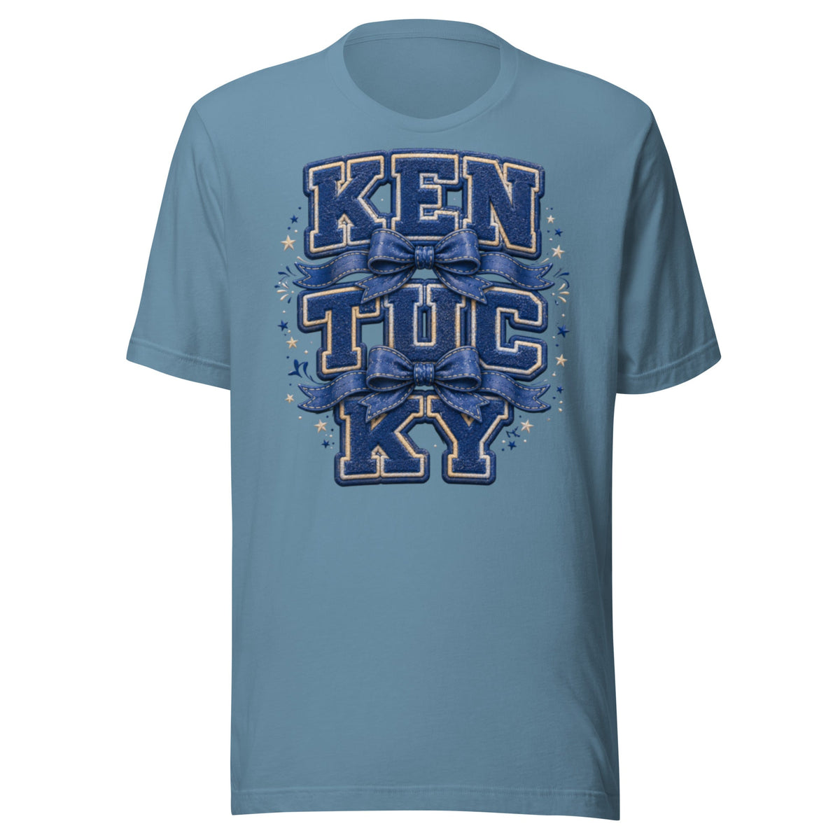 Kentucky Varsity Bow Tee | Vintage Letter Patch Design | Classic - Bluegrass Elite Apparel LLC