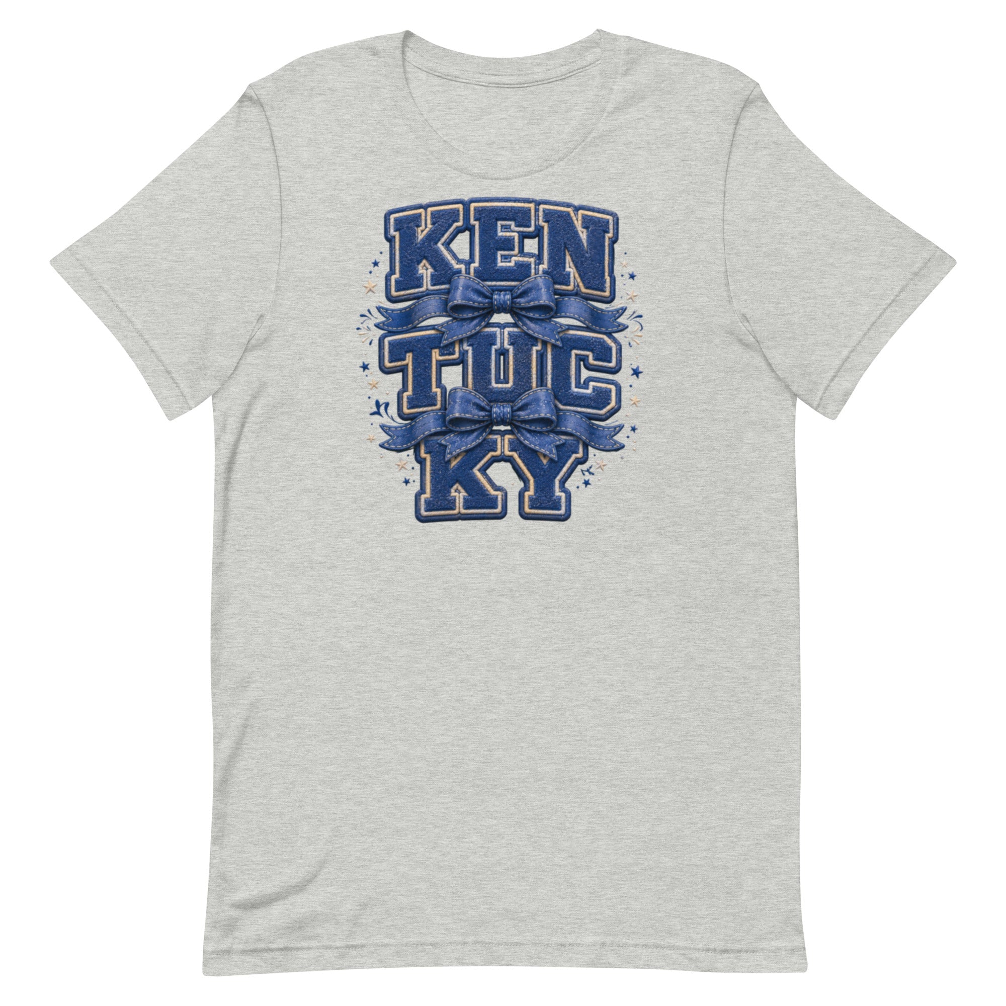 Kentucky Varsity Bow Tee | Vintage Letter Patch Design | Classic - Bluegrass Elite Apparel LLC