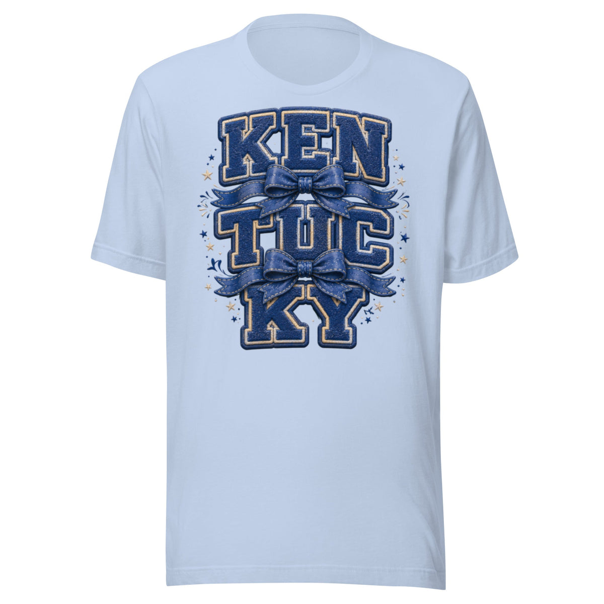 Kentucky Varsity Bow Tee | Vintage Letter Patch Design | Classic - Bluegrass Elite Apparel LLC