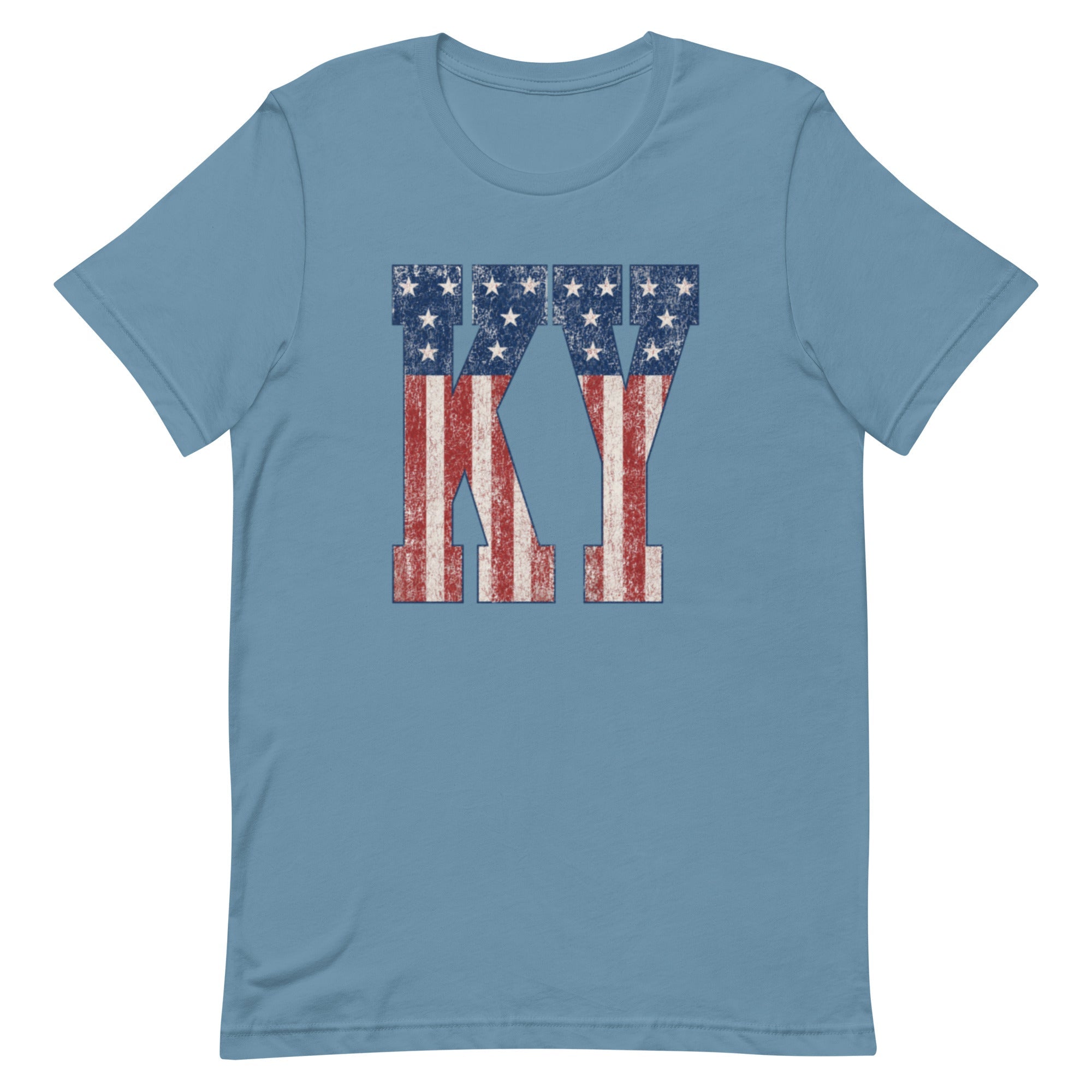 Kentucky Vintage Script Patriotic Graphic T-Shirt | Classic Airlume Tee - Bluegrass Elite Apparel LLC