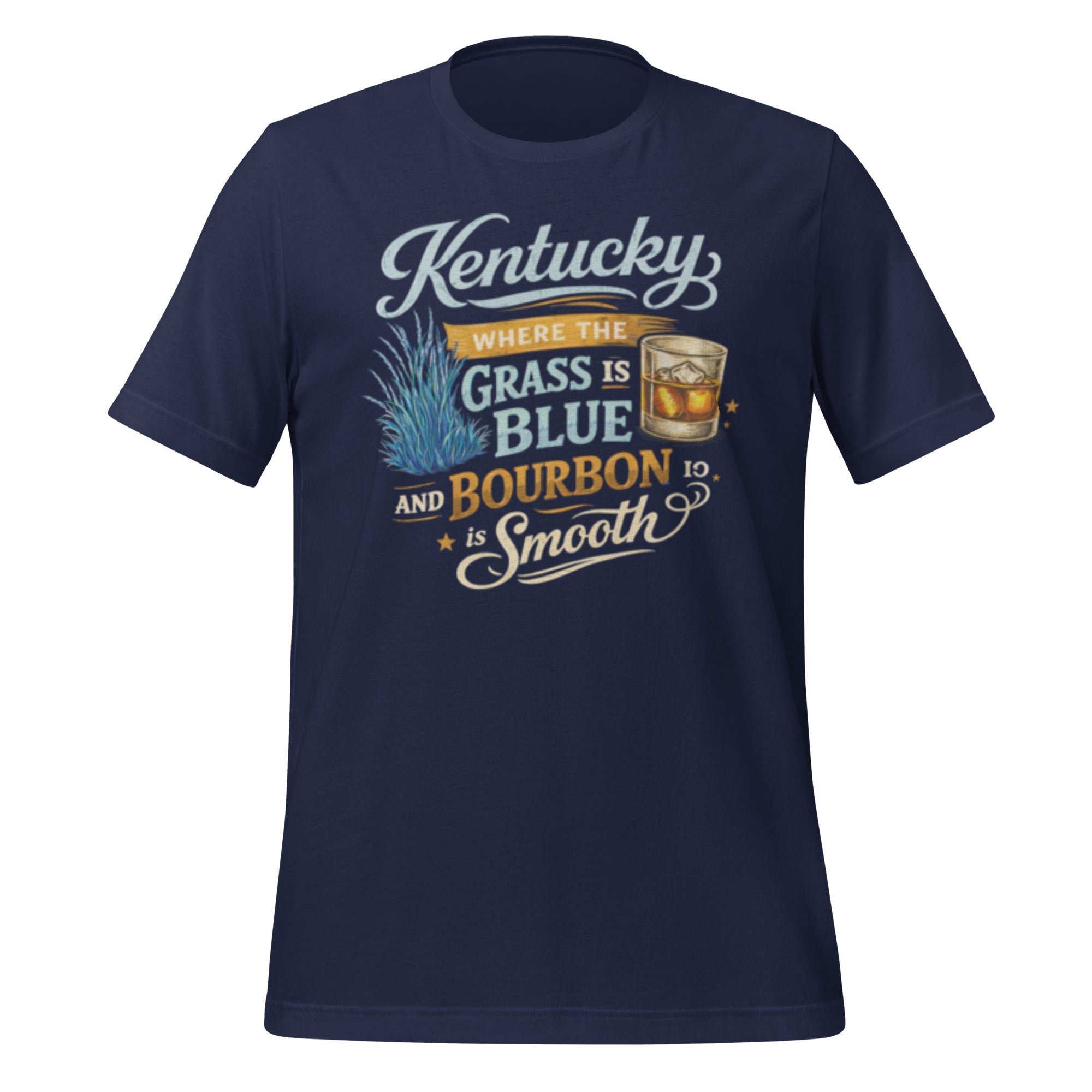 Kentucky: Where the Grass is Blue & the Bourbon is Smooth T-Shirt | Playful Southern Culture Tee | Classic Cotton - Bluegrass Elite Apparel LLC