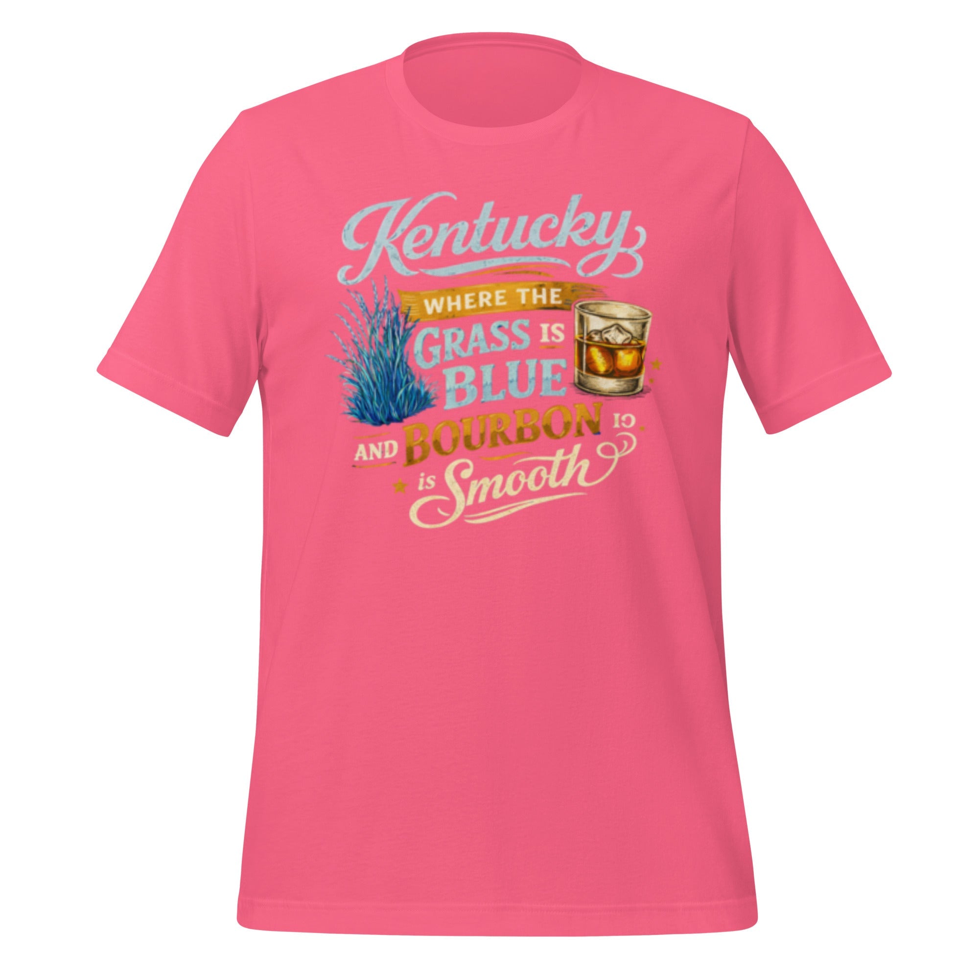 Kentucky: Where the Grass is Blue & the Bourbon is Smooth T-Shirt | Playful Southern Culture Tee | Classic Cotton - Bluegrass Elite Apparel LLC