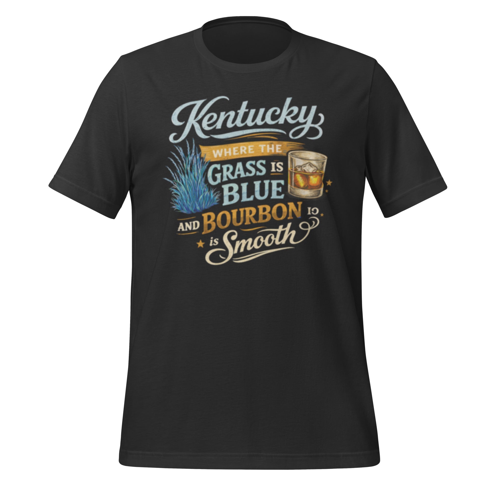 Kentucky: Where the Grass is Blue & the Bourbon is Smooth T-Shirt | Playful Southern Culture Tee | Classic Cotton - Bluegrass Elite Apparel LLC