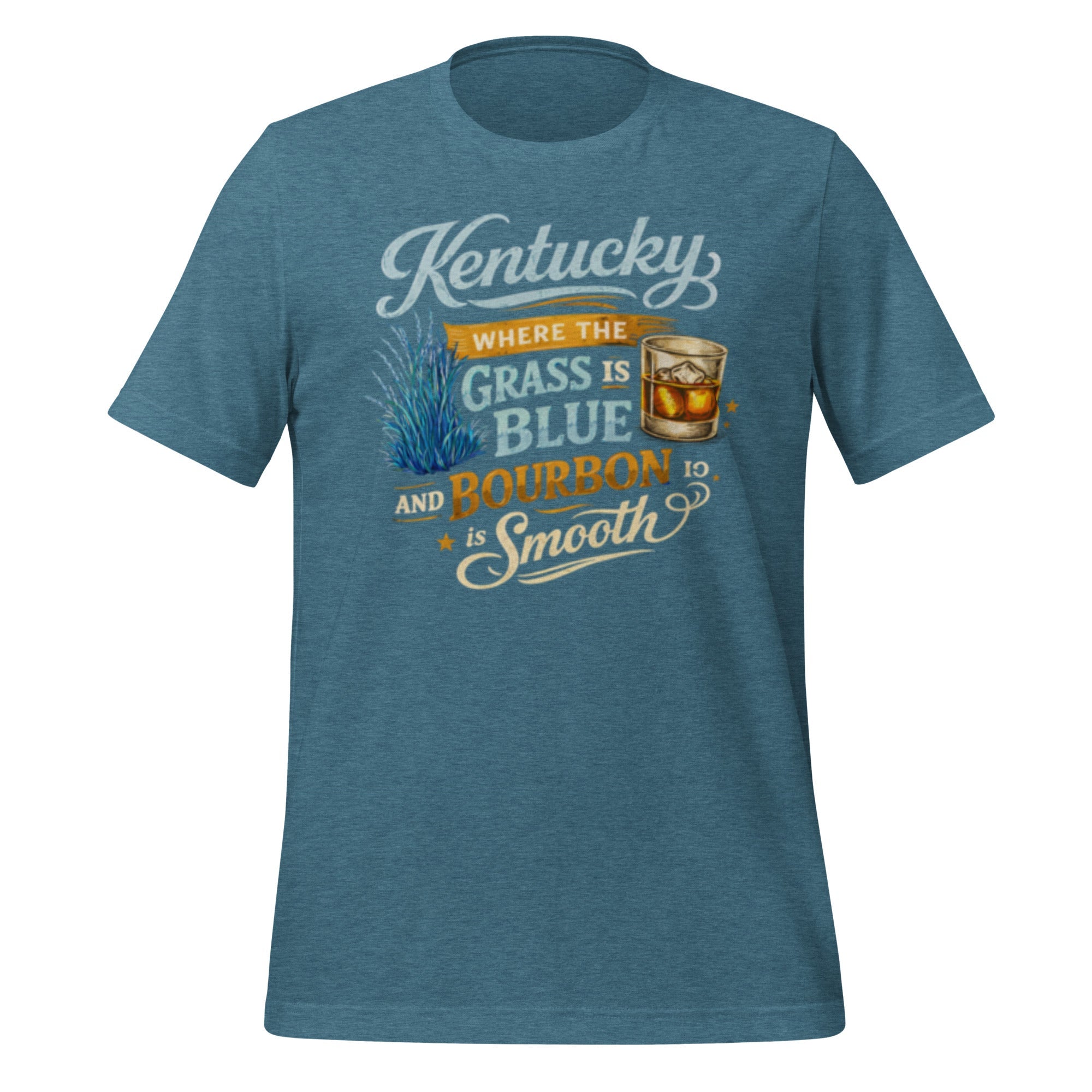 Kentucky: Where the Grass is Blue & the Bourbon is Smooth T-Shirt | Playful Southern Culture Tee | Classic Cotton - Bluegrass Elite Apparel LLC