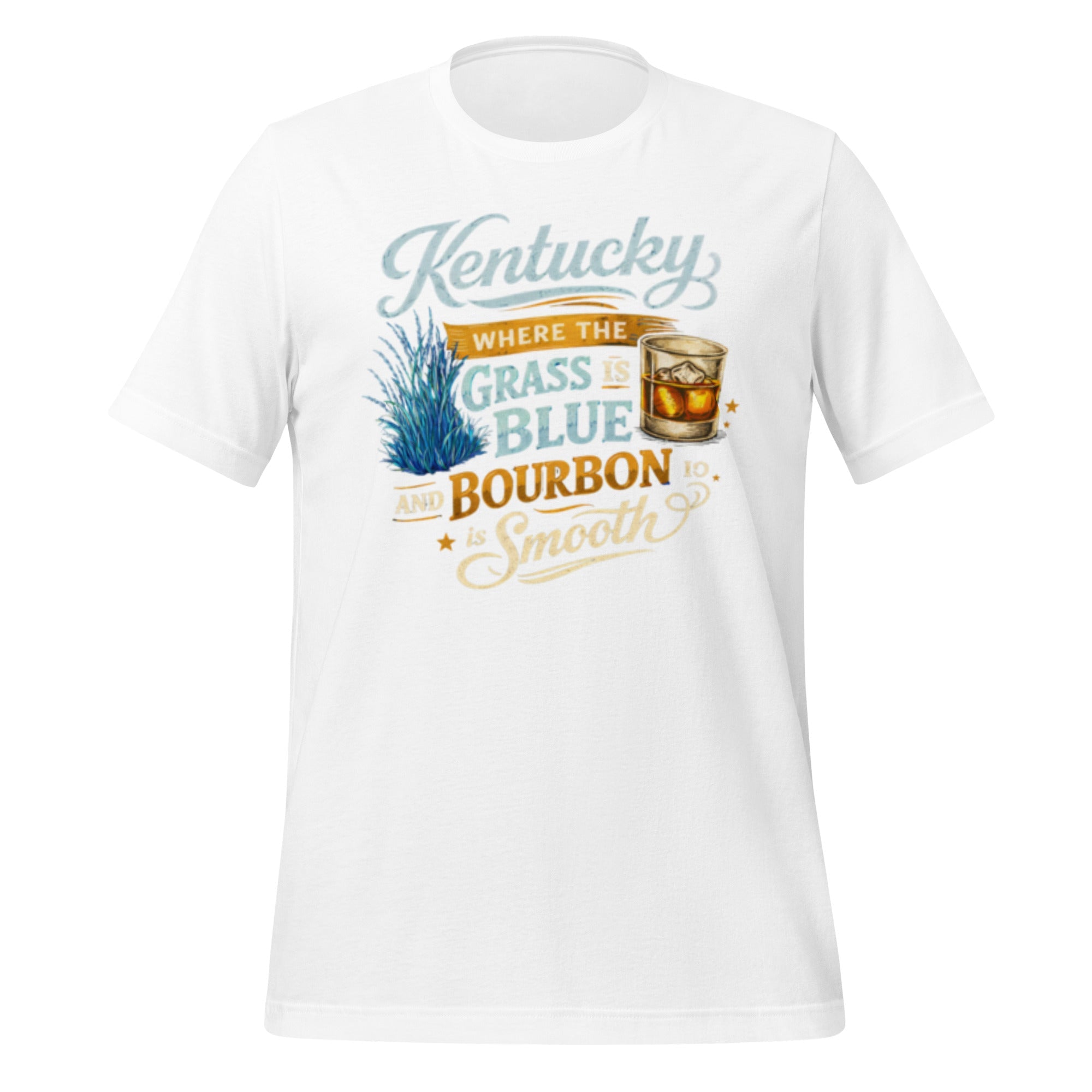 Kentucky: Where the Grass is Blue & the Bourbon is Smooth T-Shirt | Playful Southern Culture Tee | Classic Cotton - Bluegrass Elite Apparel LLC