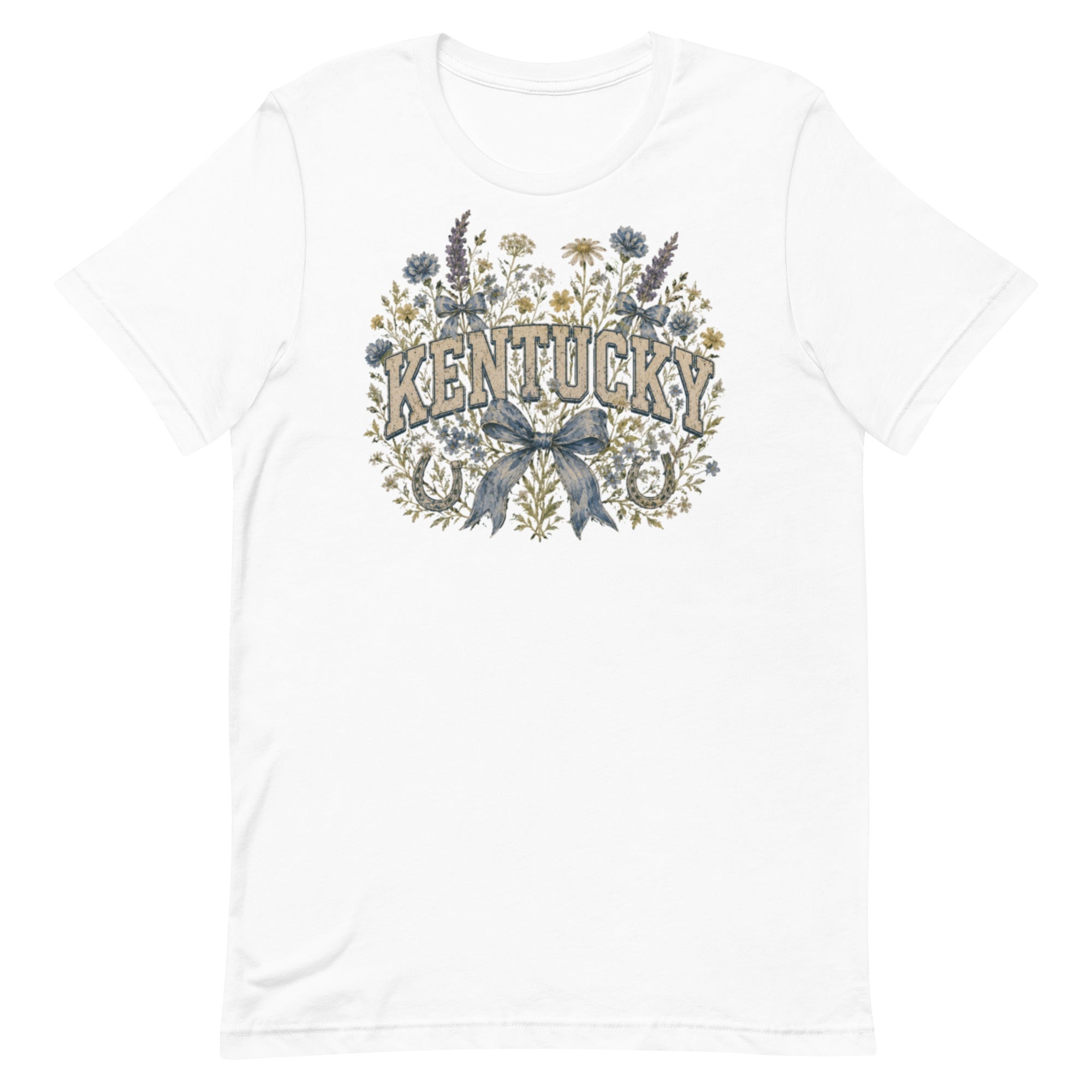 Kentucky Wildflower Bow Tee | Vintage Floral Design | Classic - Bluegrass Elite Apparel LLC