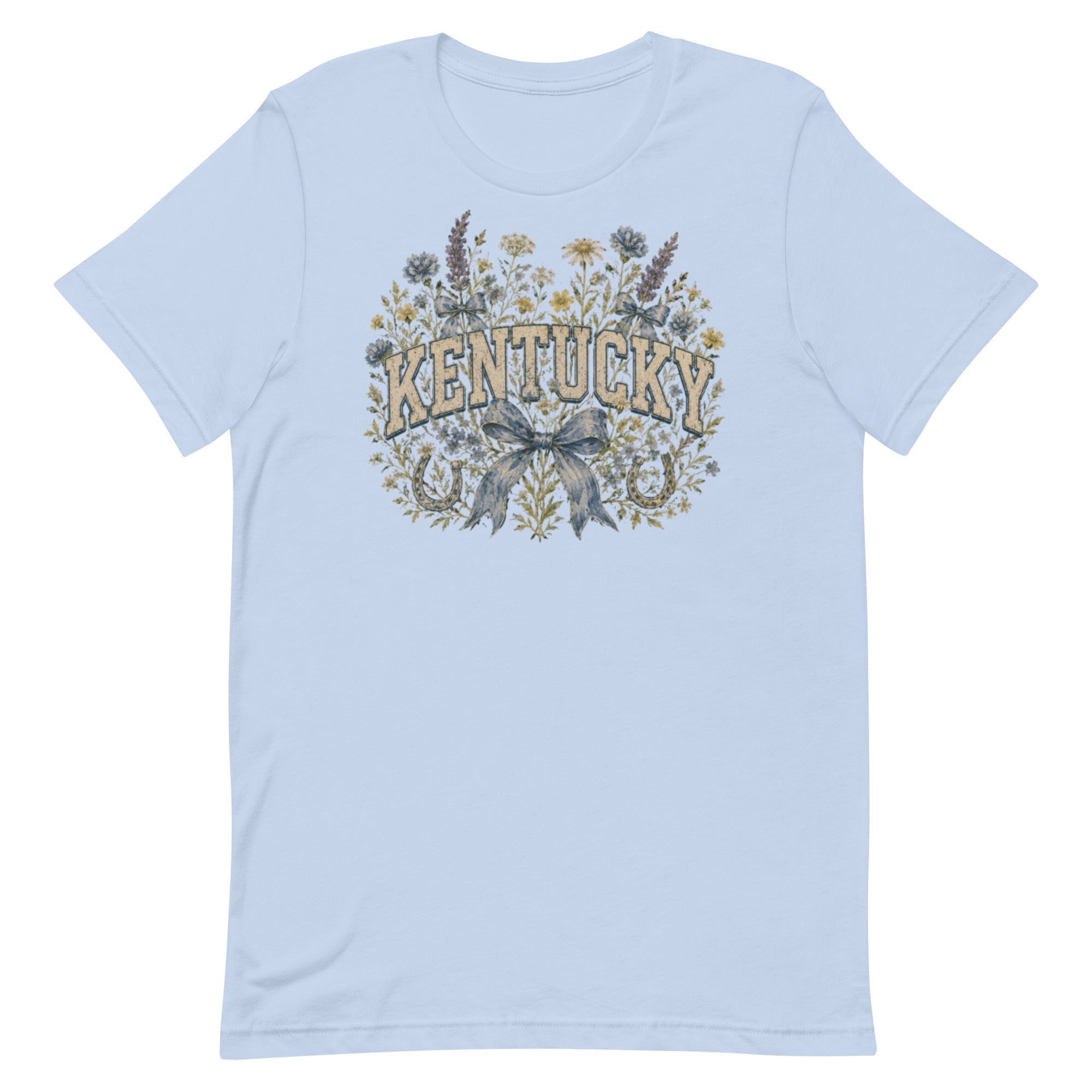 Kentucky Wildflower Bow Tee | Vintage Floral Design | Classic - Bluegrass Elite Apparel LLC
