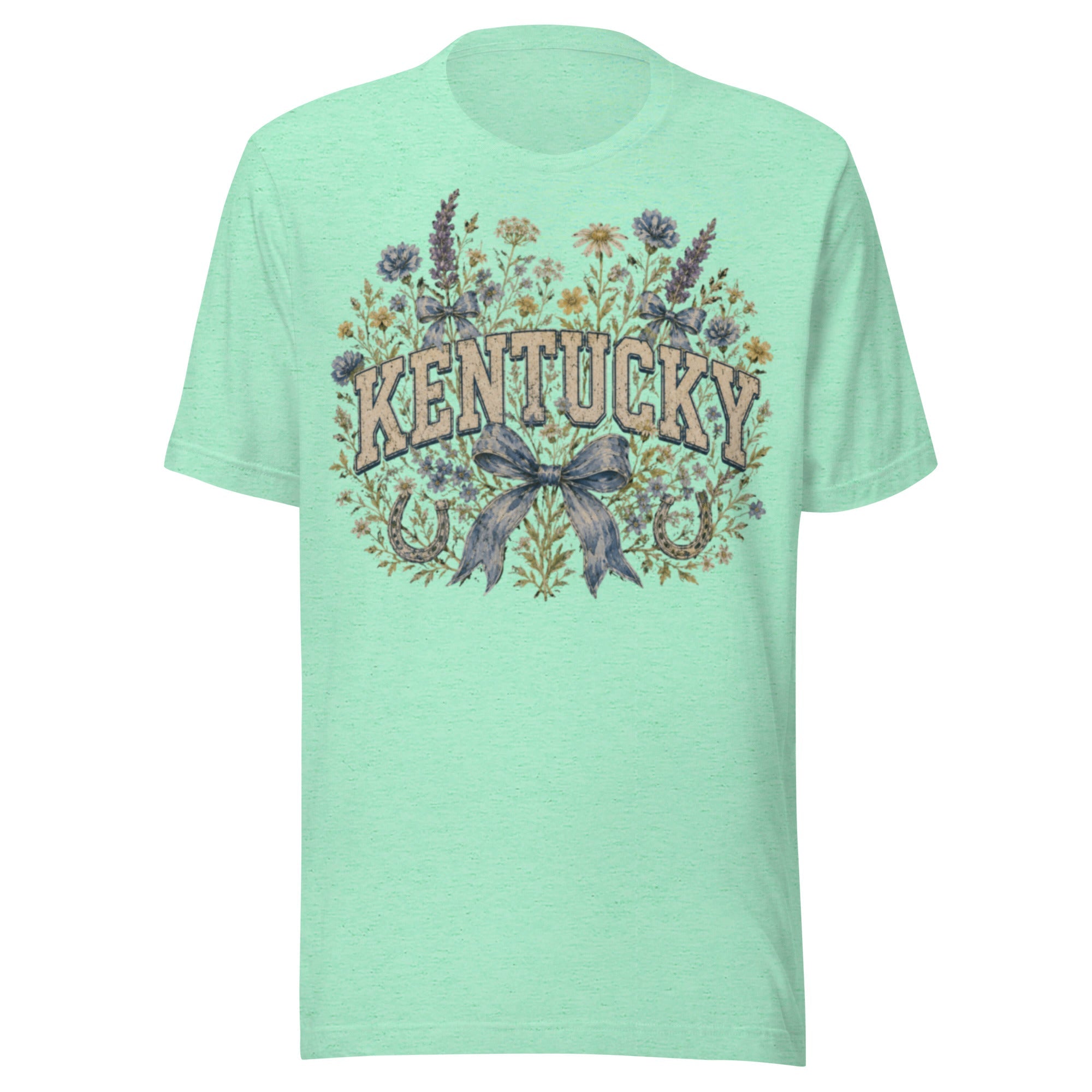 Kentucky Wildflower Bow Tee | Vintage Floral Design | Classic - Bluegrass Elite Apparel LLC
