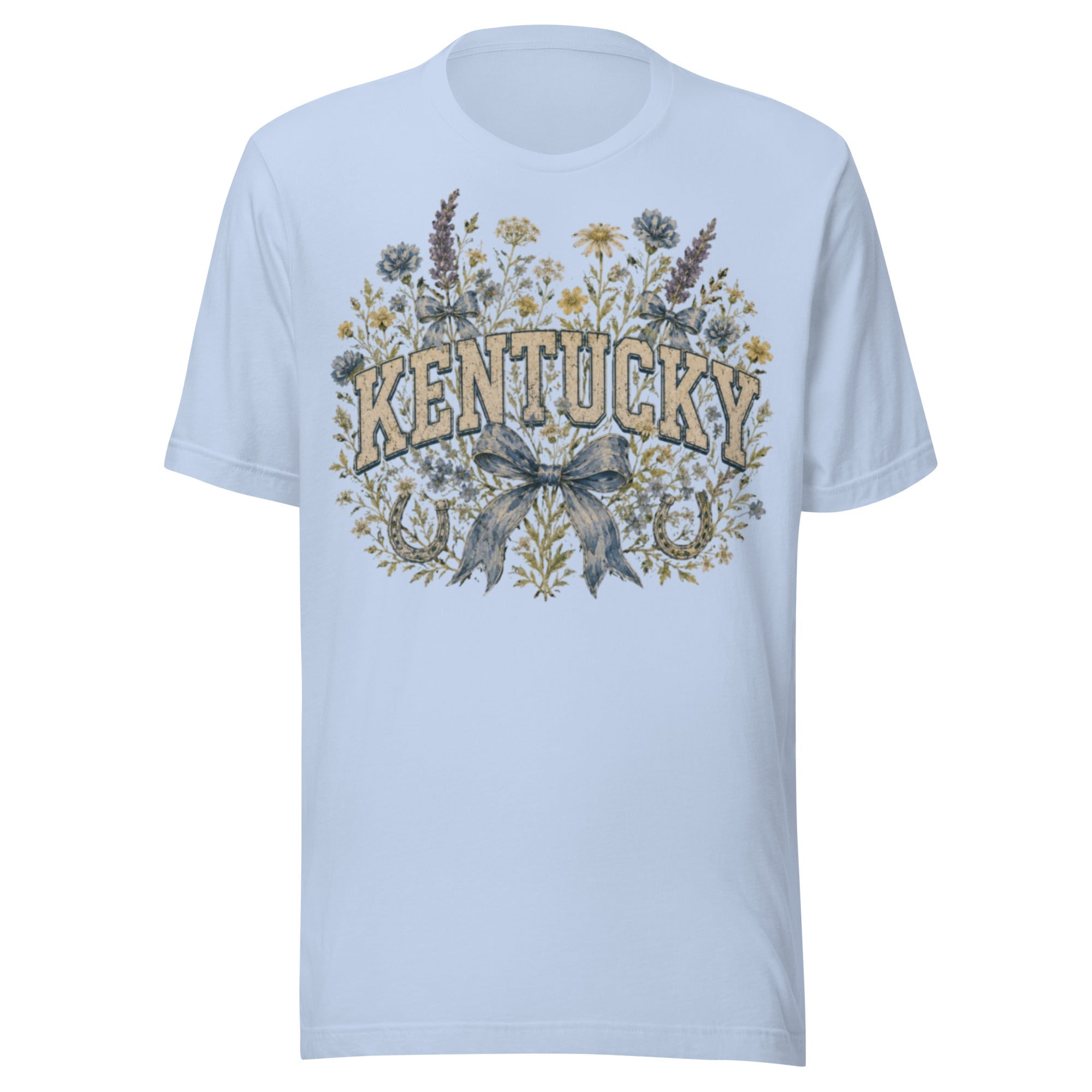 Kentucky Wildflower Bow Tee | Vintage Floral Design | Classic - Bluegrass Elite Apparel LLC