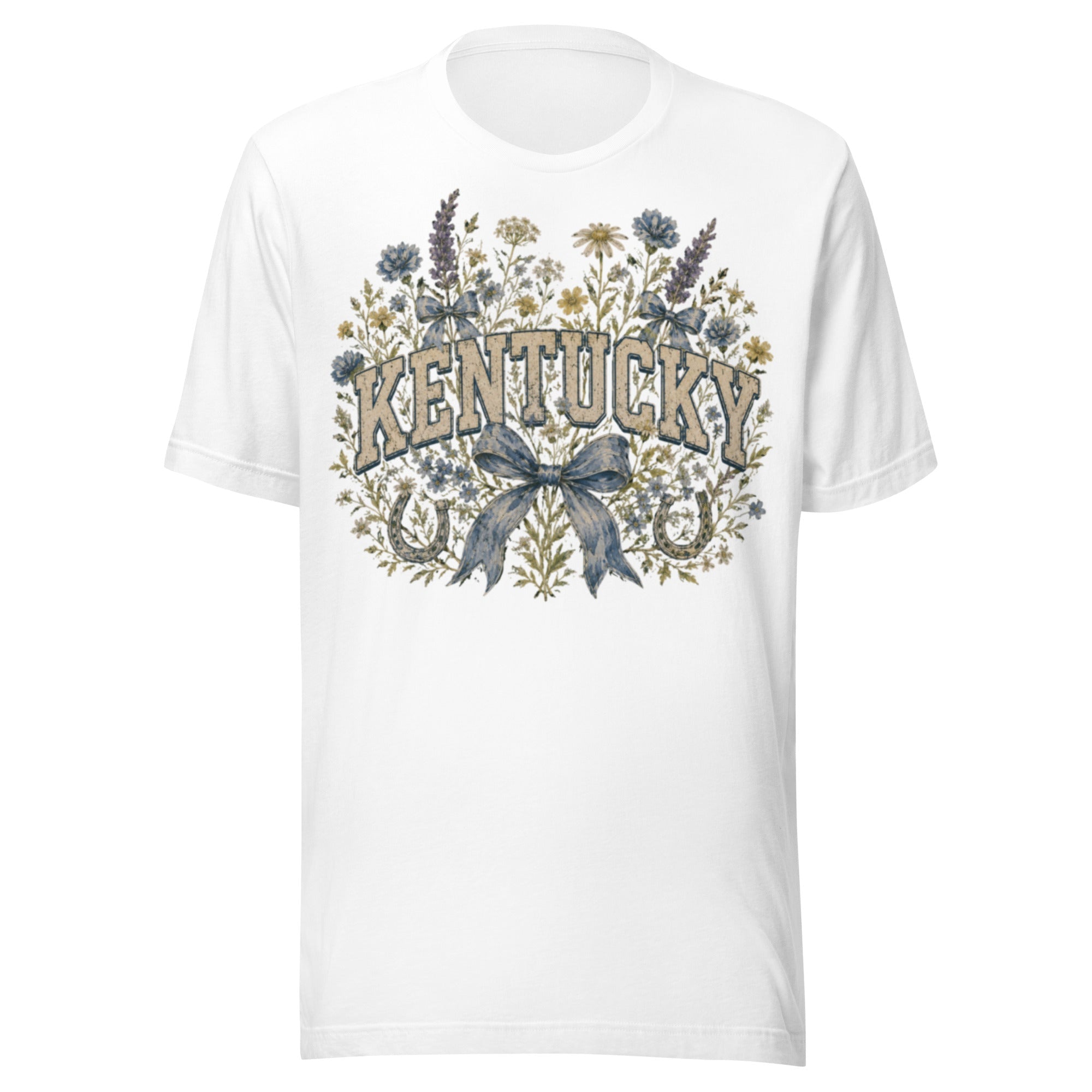 Kentucky Wildflower Bow Tee | Vintage Floral Design | Classic - Bluegrass Elite Apparel LLC