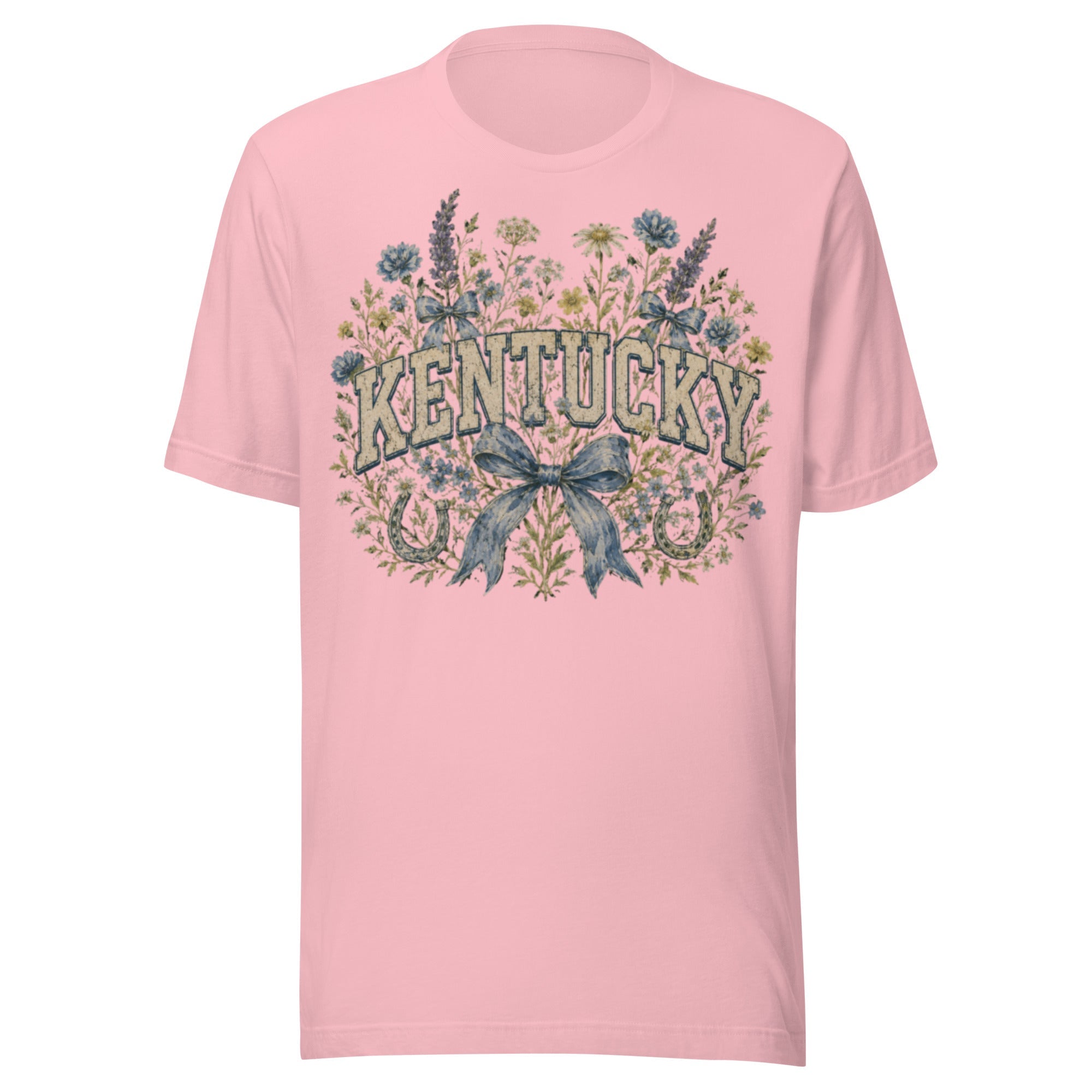 Kentucky Wildflower Bow Tee | Vintage Floral Design | Classic - Bluegrass Elite Apparel LLC