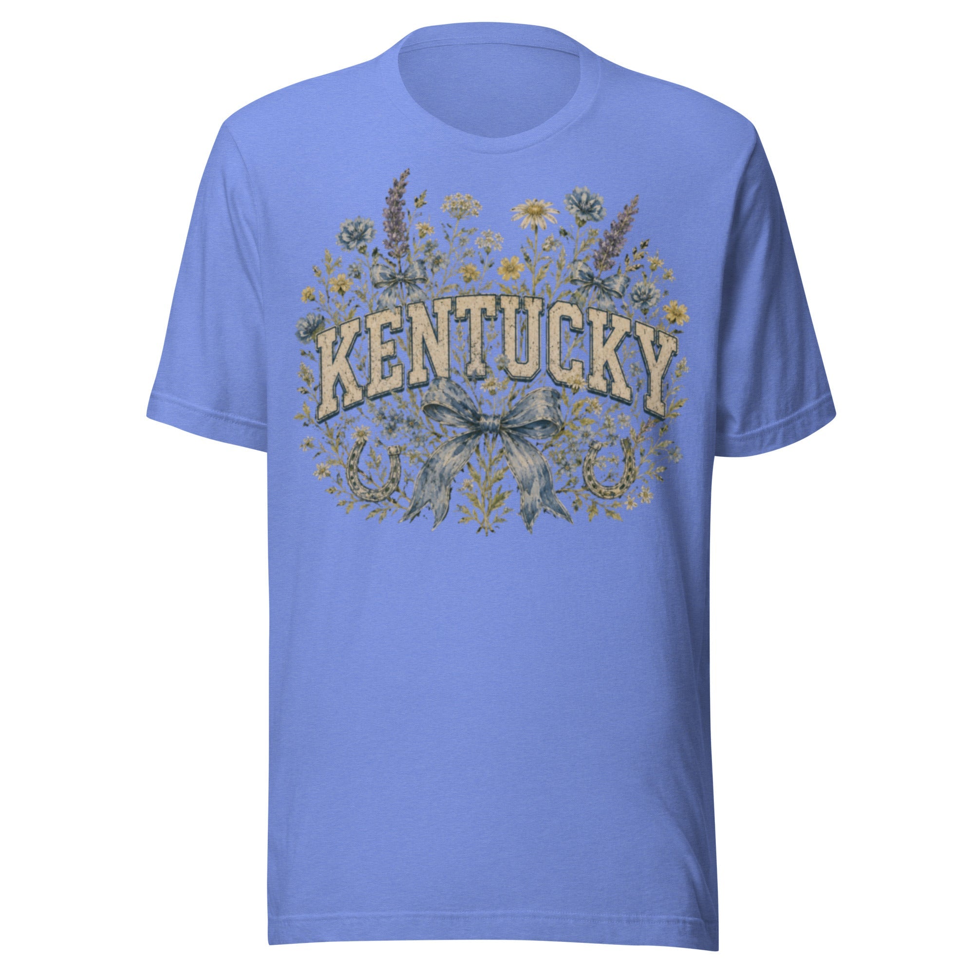 Kentucky Wildflower Bow Tee | Vintage Floral Design | Classic - Bluegrass Elite Apparel LLC