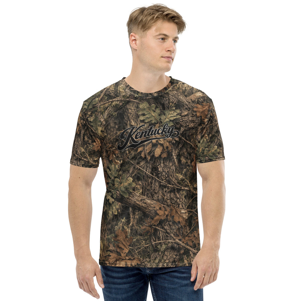 Kentucky Woodland Camo Script Performance Tee | Stretch Athletic Design - Bluegrass Elite Apparel LLC
