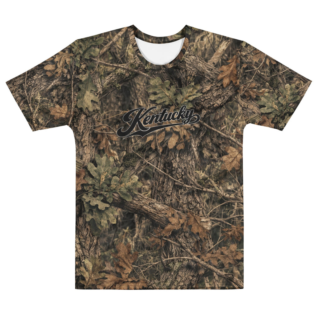 Kentucky Woodland Camo Script Performance Tee | Stretch Athletic Design - Bluegrass Elite Apparel LLC