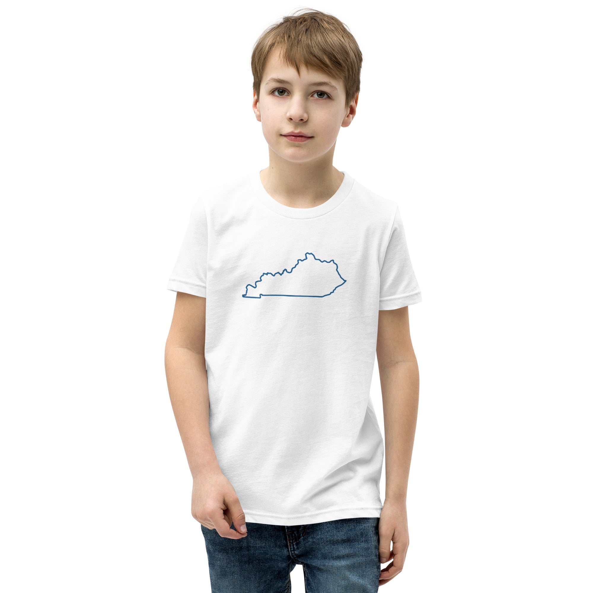 Kentucky Youth T-Shirt | State Outline Design | Classic Cotton - Bluegrass Elite Apparel LLC