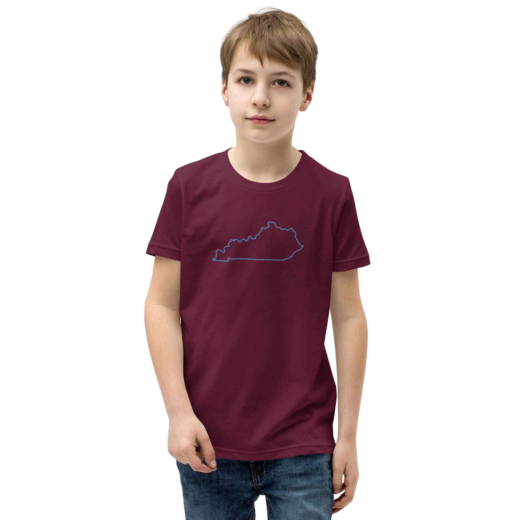Kentucky Youth T-Shirt | State Outline Design | Classic Cotton - Bluegrass Elite Apparel LLC