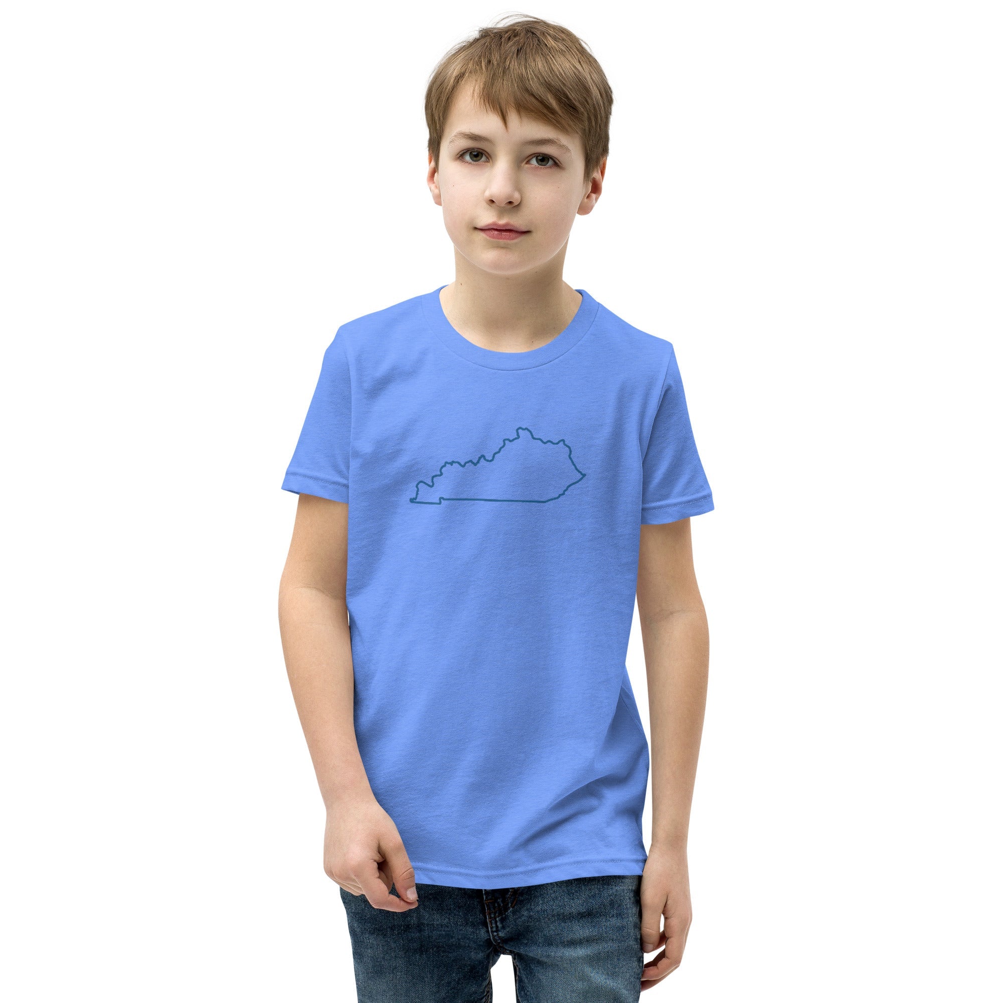 Kentucky Youth T-Shirt | State Outline Design | Classic Cotton - Bluegrass Elite Apparel LLC