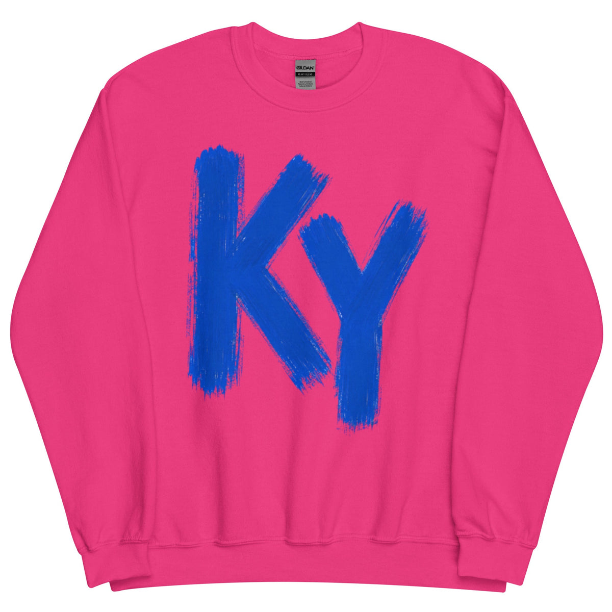 KY Brush Script Sweatshirt | Kentucky Blue Paint Design - Bluegrass Elite Apparel LLC