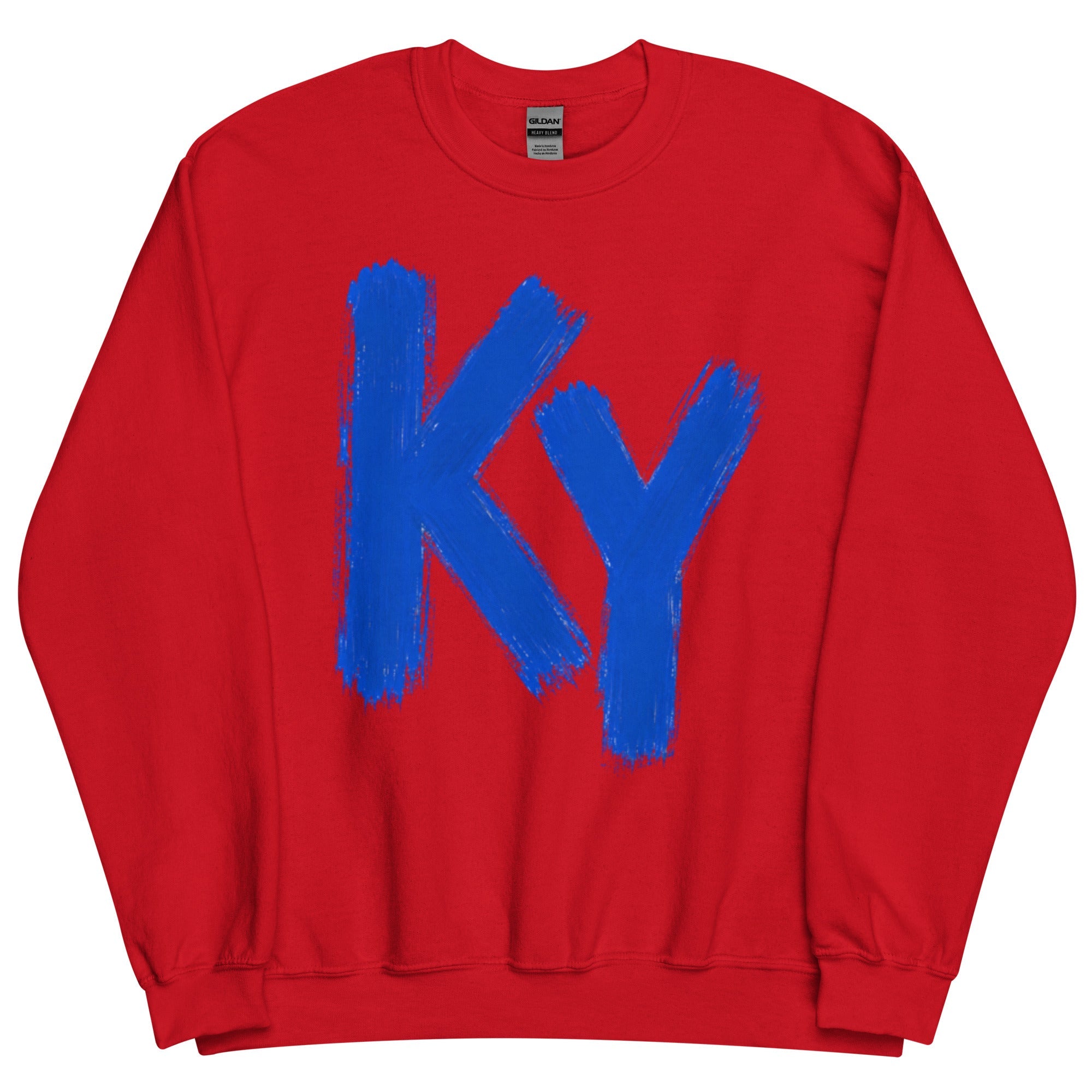 KY Brush Script Sweatshirt | Kentucky Blue Paint Design - Bluegrass Elite Apparel LLC