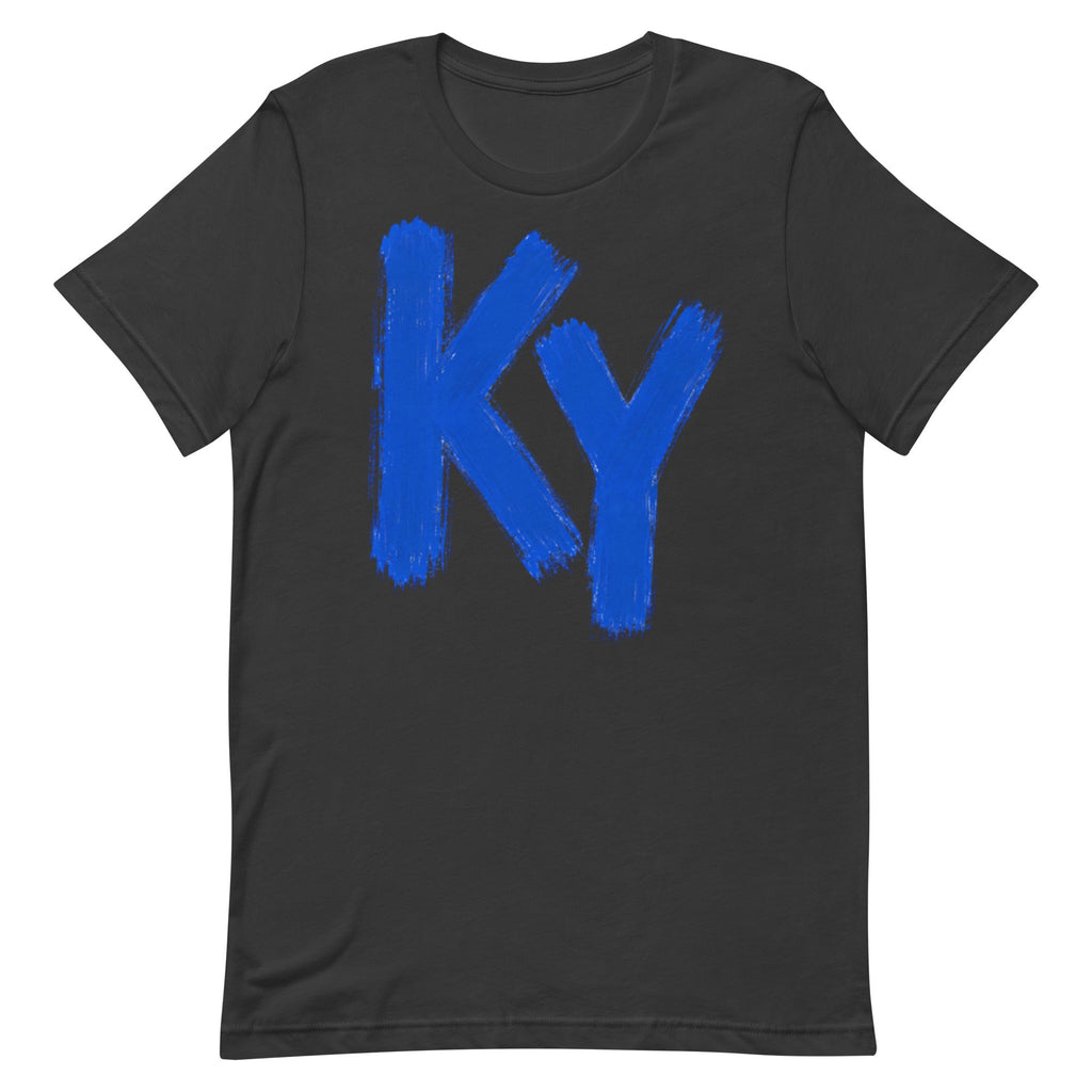 KY Brush Script Tee | Kentucky Blue Paint Design | Classic - Bluegrass Elite Apparel LLC