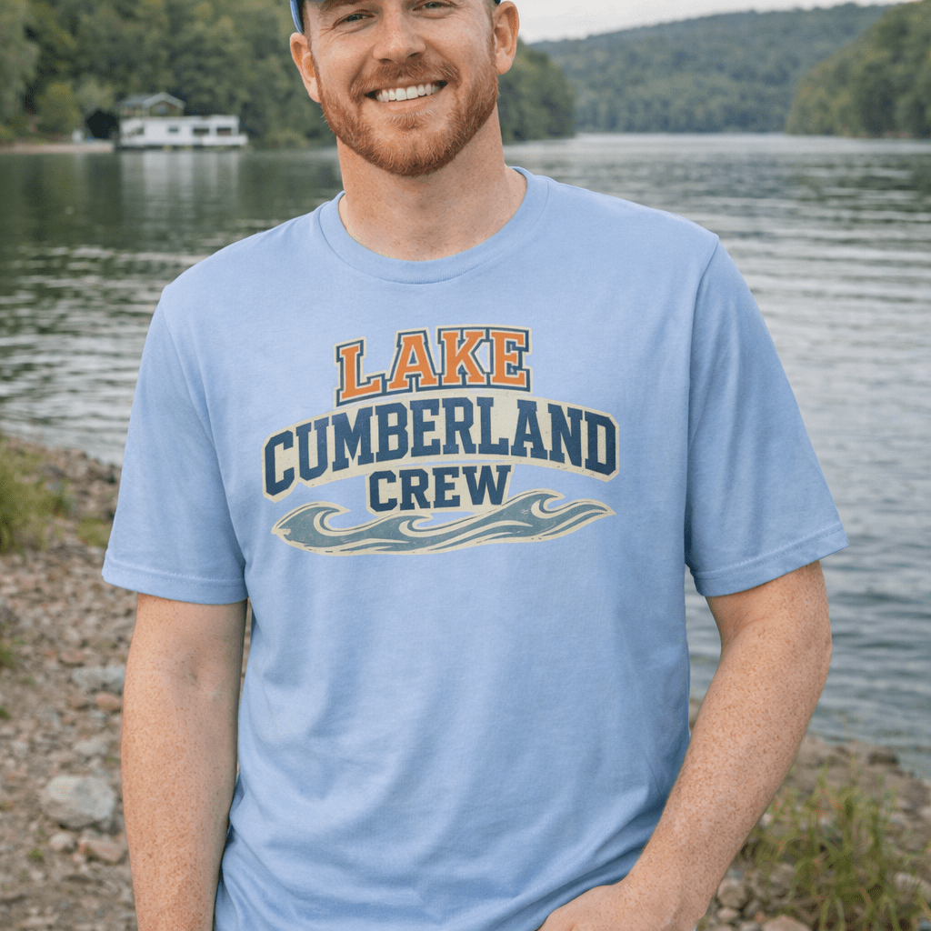Lake Cumberland Crew Shirt | Vintage Collegiate Wave Design | Classic - Bluegrass Elite Apparel LLC