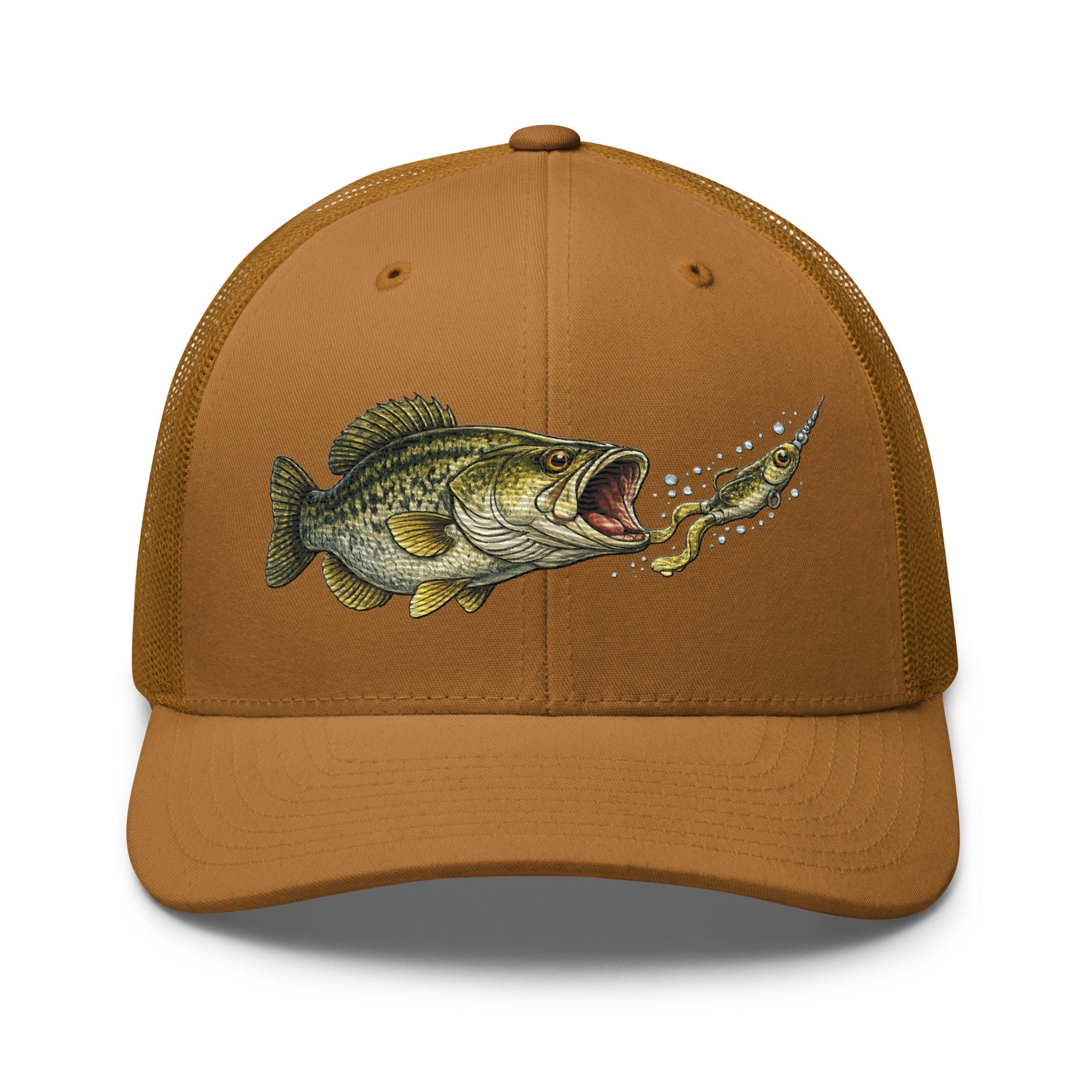 Largemouth Bass Strike Trucker Hat | Topwater Toad Fishing Design - Bluegrass Elite Apparel LLC
