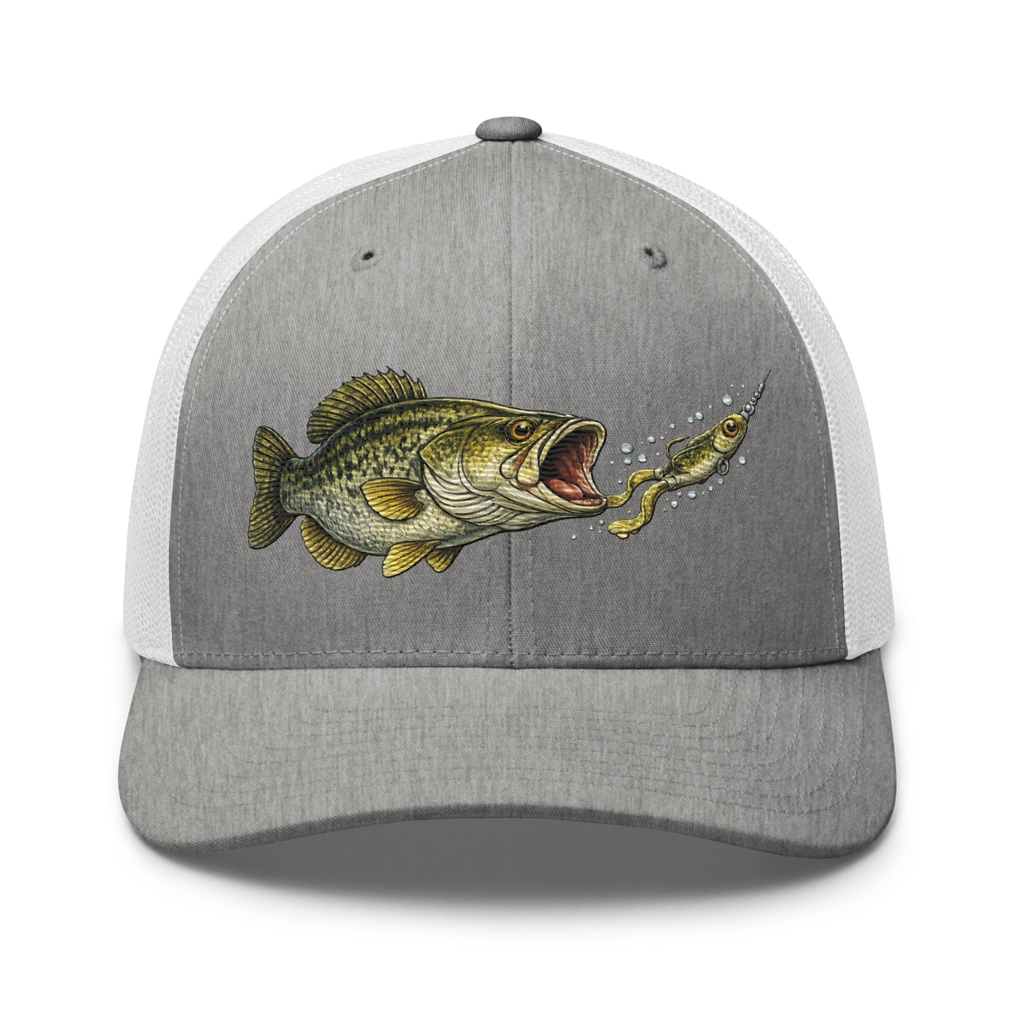 Largemouth Bass Strike Trucker Hat | Topwater Toad Fishing Design - Bluegrass Elite Apparel LLC