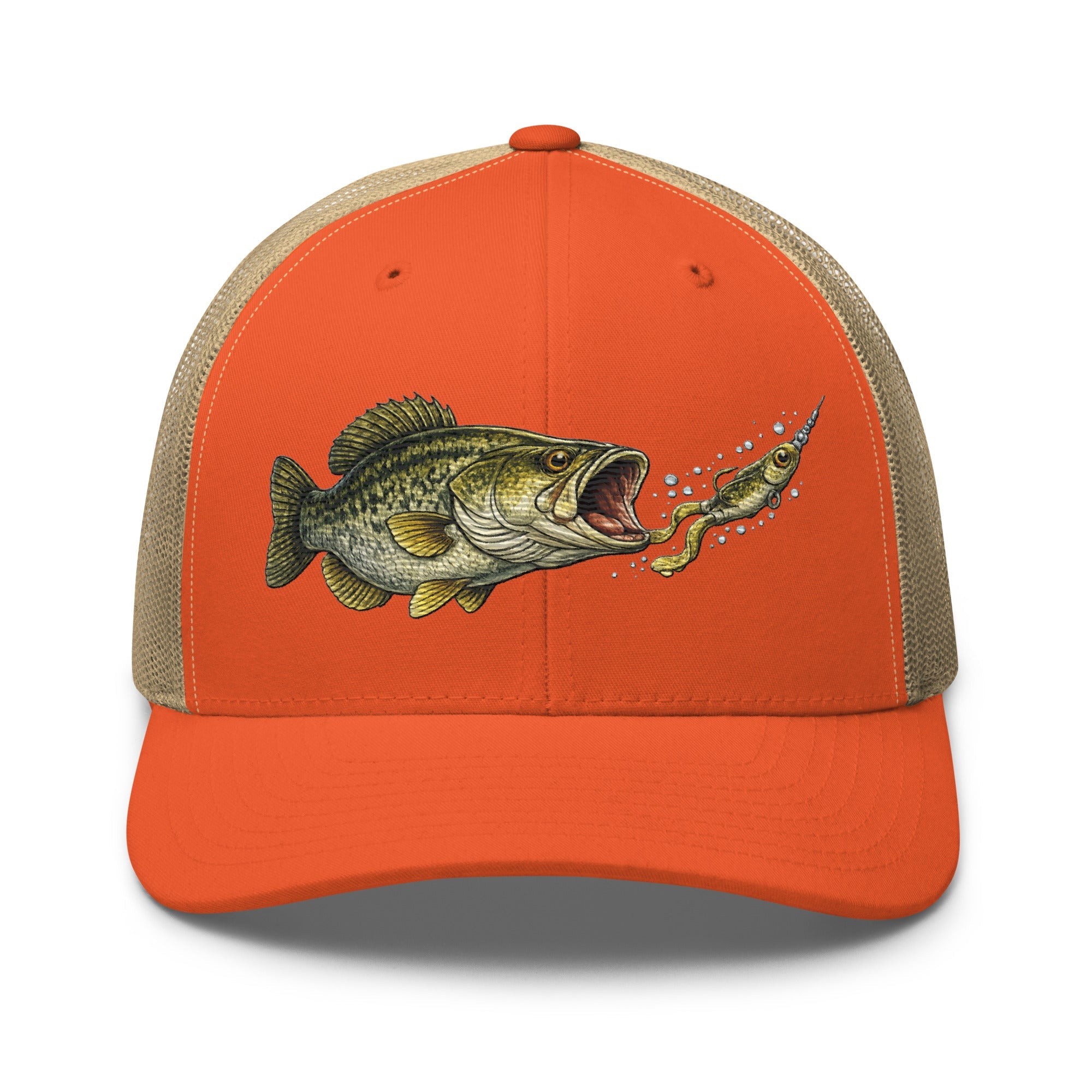 Largemouth Bass Strike Trucker Hat | Topwater Toad Fishing Design - Bluegrass Elite Apparel LLC