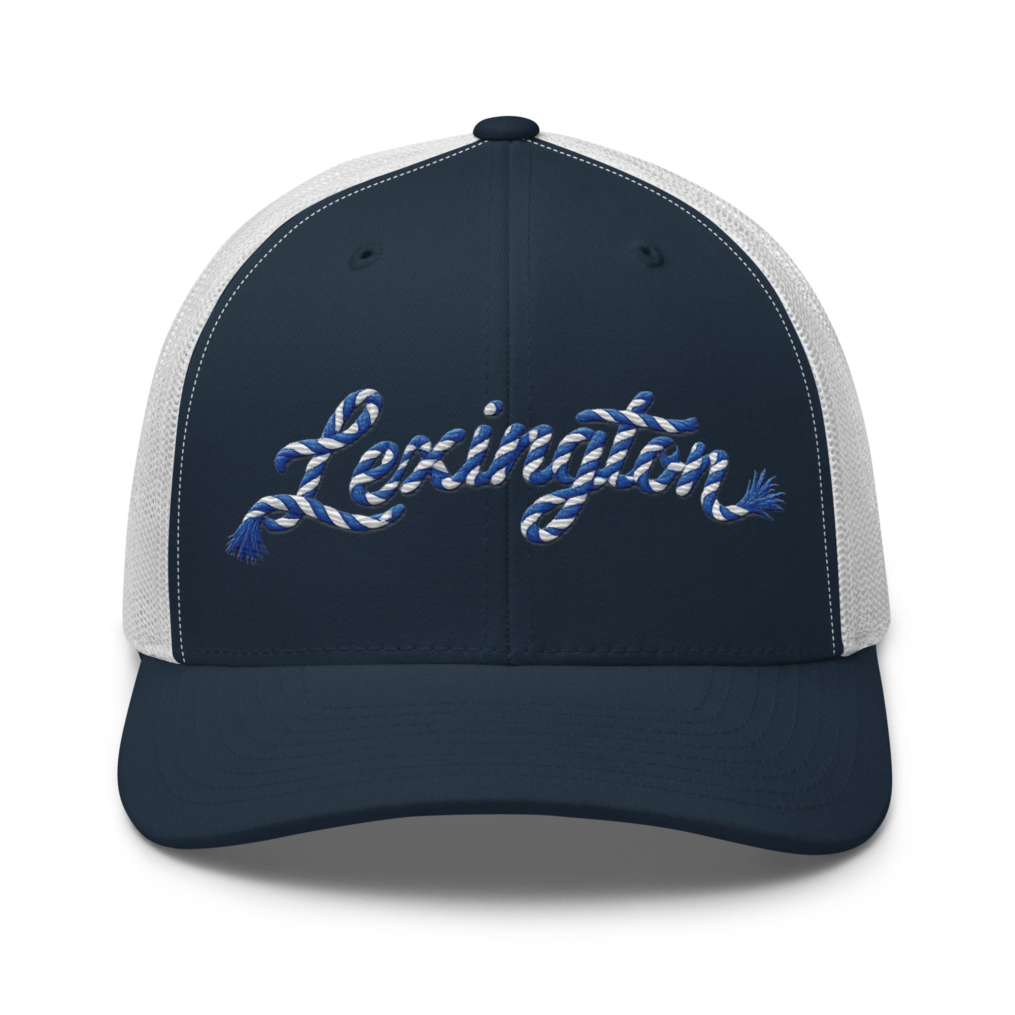 Lexington Script Trucker Hat | Retro Bluegrass City Cap | Yupoong 6606 - Bluegrass Elite Apparel LLC