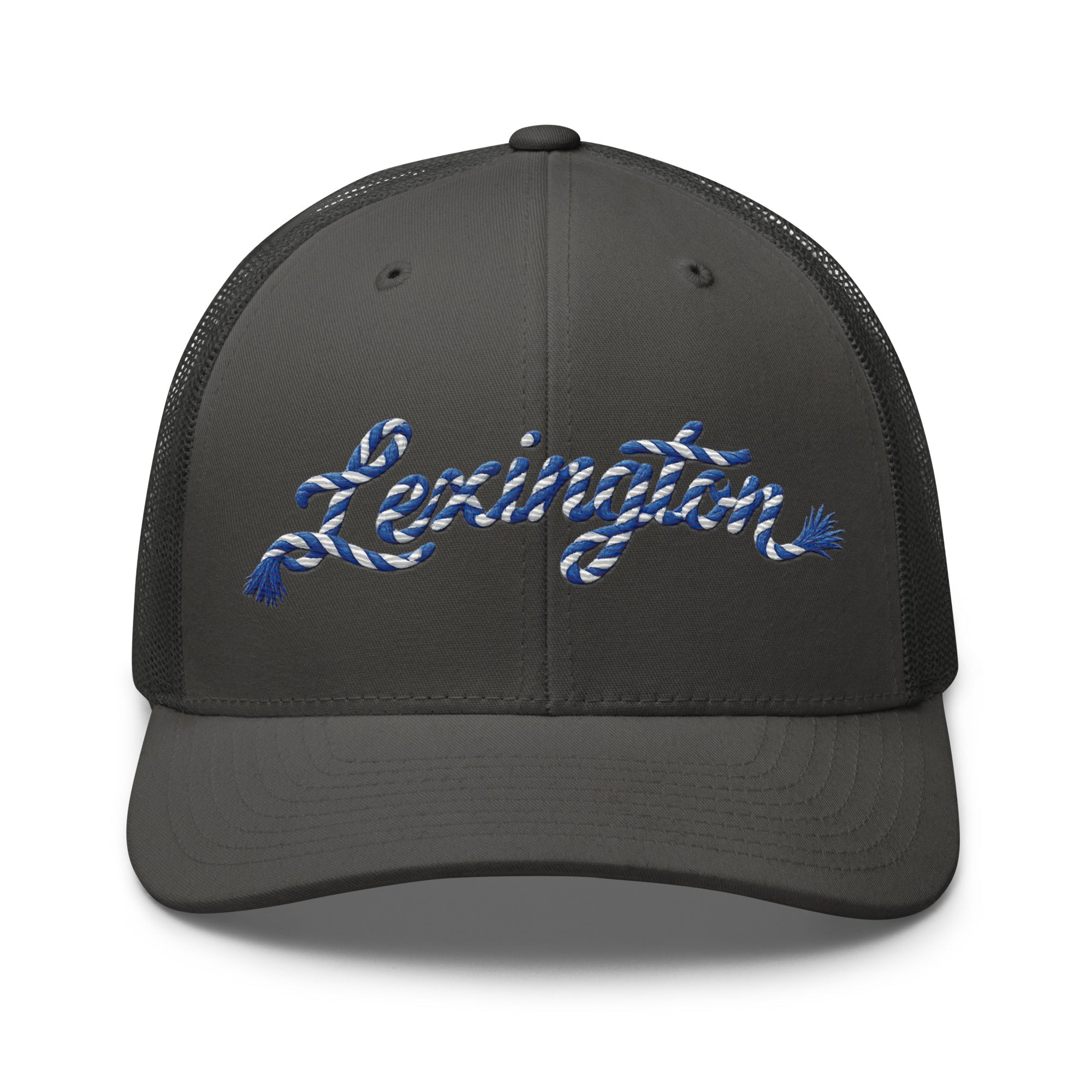 Lexington Script Trucker Hat | Retro Bluegrass City Cap | Yupoong 6606 - Bluegrass Elite Apparel LLC