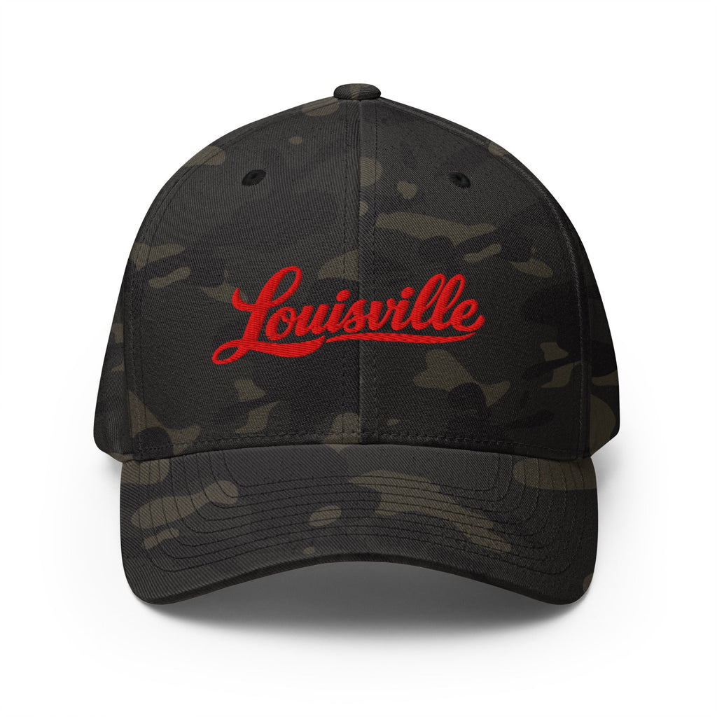 Louisville Hat | Red Script Embroidered Twill Cap - Bluegrass Elite Apparel LLC