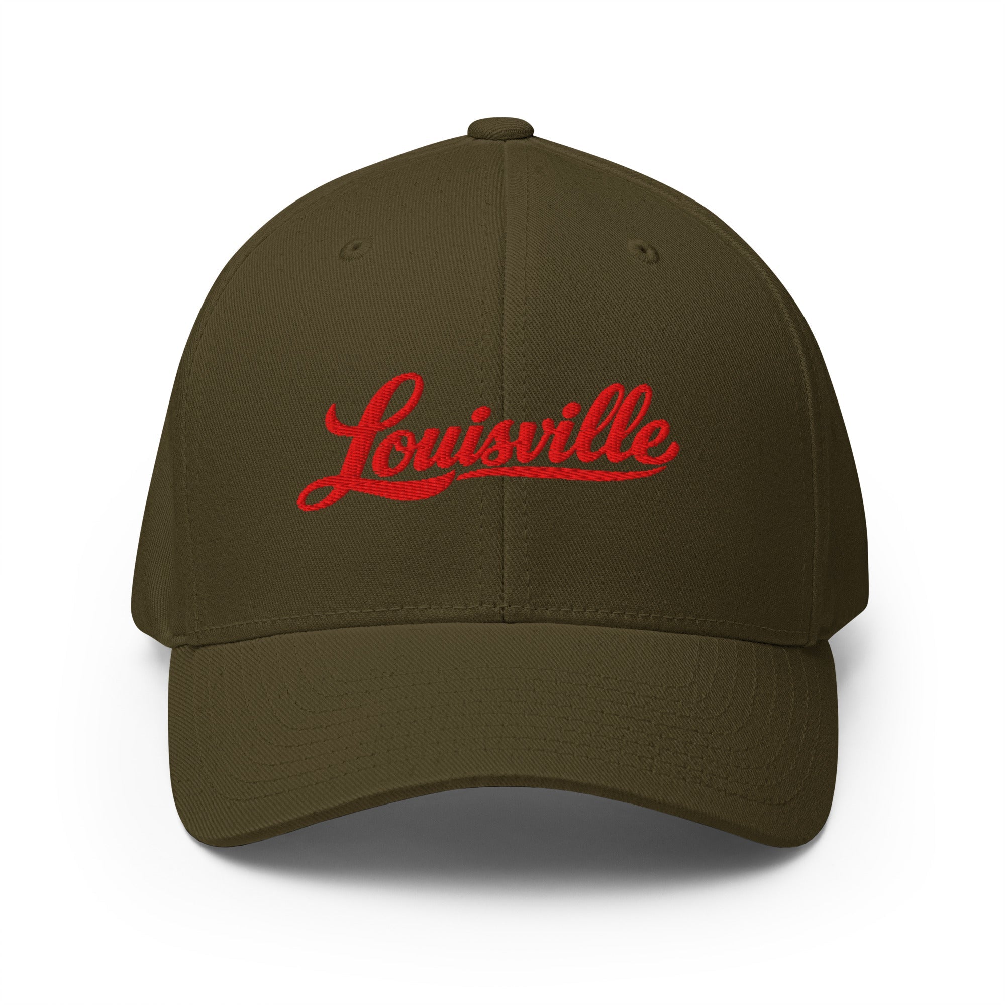 Louisville Hat | Red Script Embroidered Twill Cap - Bluegrass Elite Apparel LLC