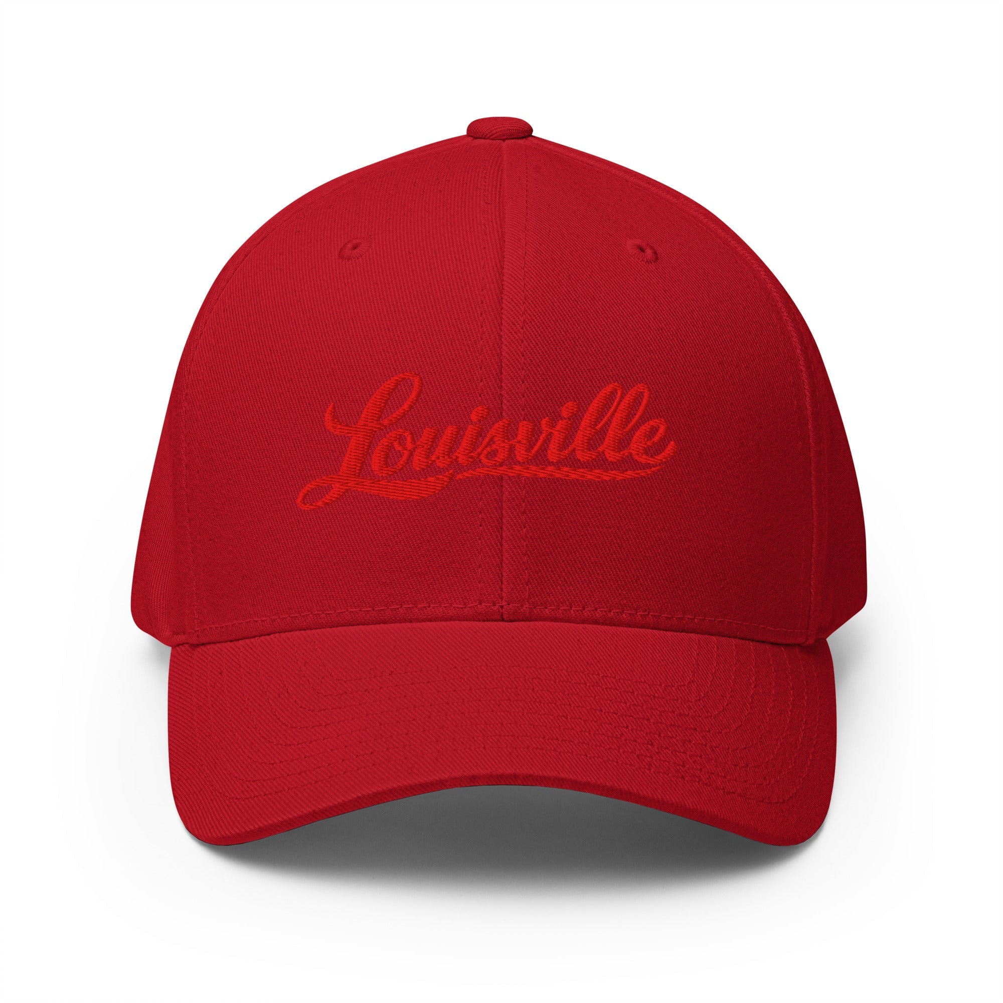 Louisville Hat | Red Script Embroidered Twill Cap - Bluegrass Elite Apparel LLC