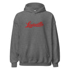 Louisville Hoodie | Red Script Embroidered Design | Unisex Comfort - Bluegrass Elite Apparel LLC