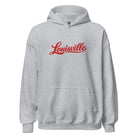 Louisville Hoodie | Red Script Embroidered Design | Unisex Comfort - Bluegrass Elite Apparel LLC