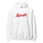 Louisville Hoodie | Red Script Embroidered Design | Unisex Comfort - Bluegrass Elite Apparel LLC