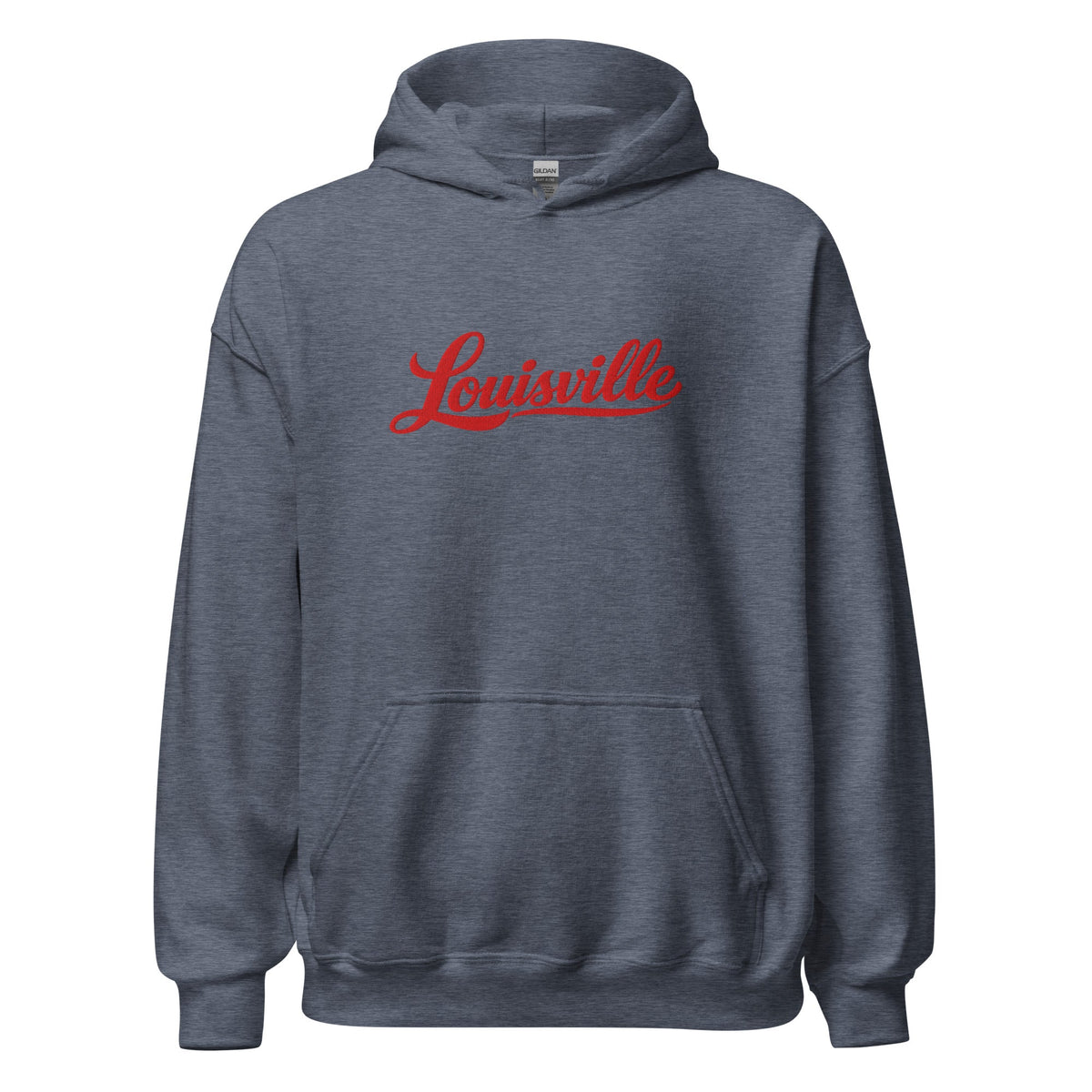 Louisville Hoodie | Red Script Embroidered Design | Unisex Comfort - Bluegrass Elite Apparel LLC