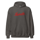 Louisville Hoodie | Red Script Embroidered Design | Unisex Comfort - Bluegrass Elite Apparel LLC