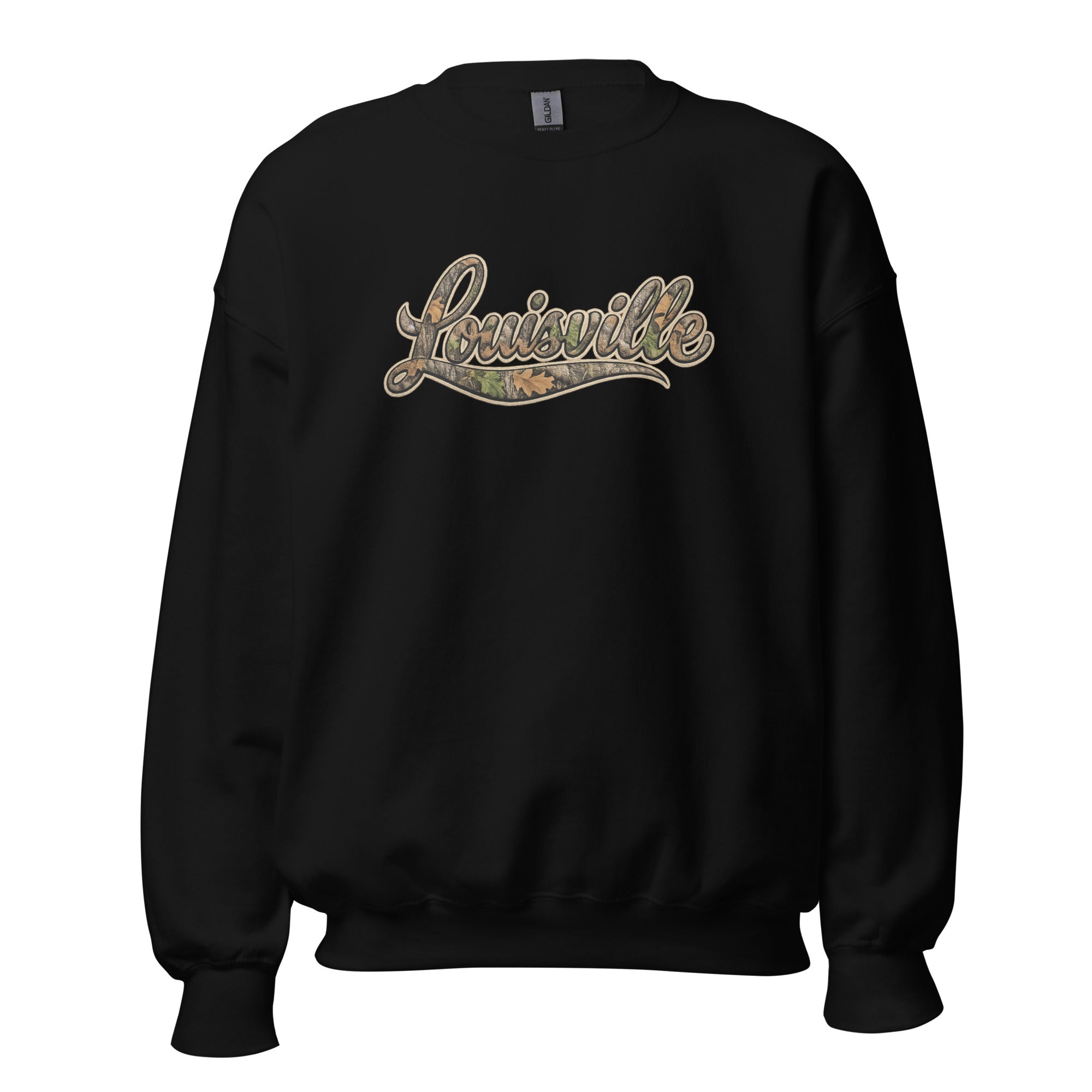 Louisville Script Sweatshirt | Outdoor Camo Style | Unisex Fit - Bluegrass Elite Apparel LLC