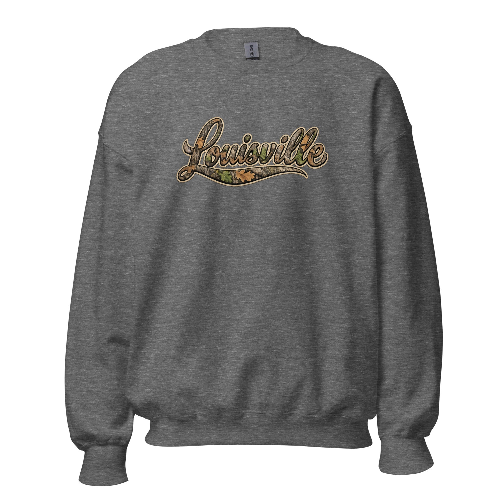 Louisville Script Sweatshirt | Outdoor Camo Style | Unisex Fit - Bluegrass Elite Apparel LLC