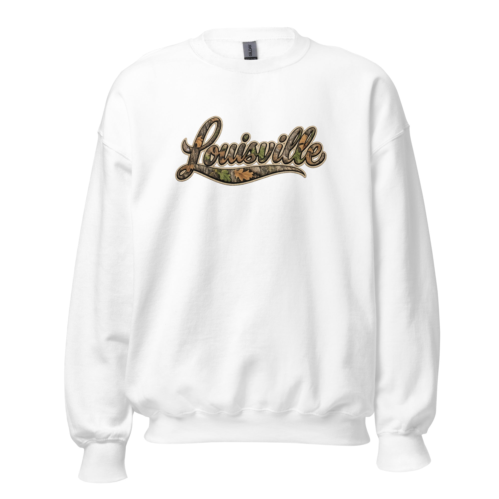 Louisville Script Sweatshirt | Outdoor Camo Style | Unisex Fit - Bluegrass Elite Apparel LLC