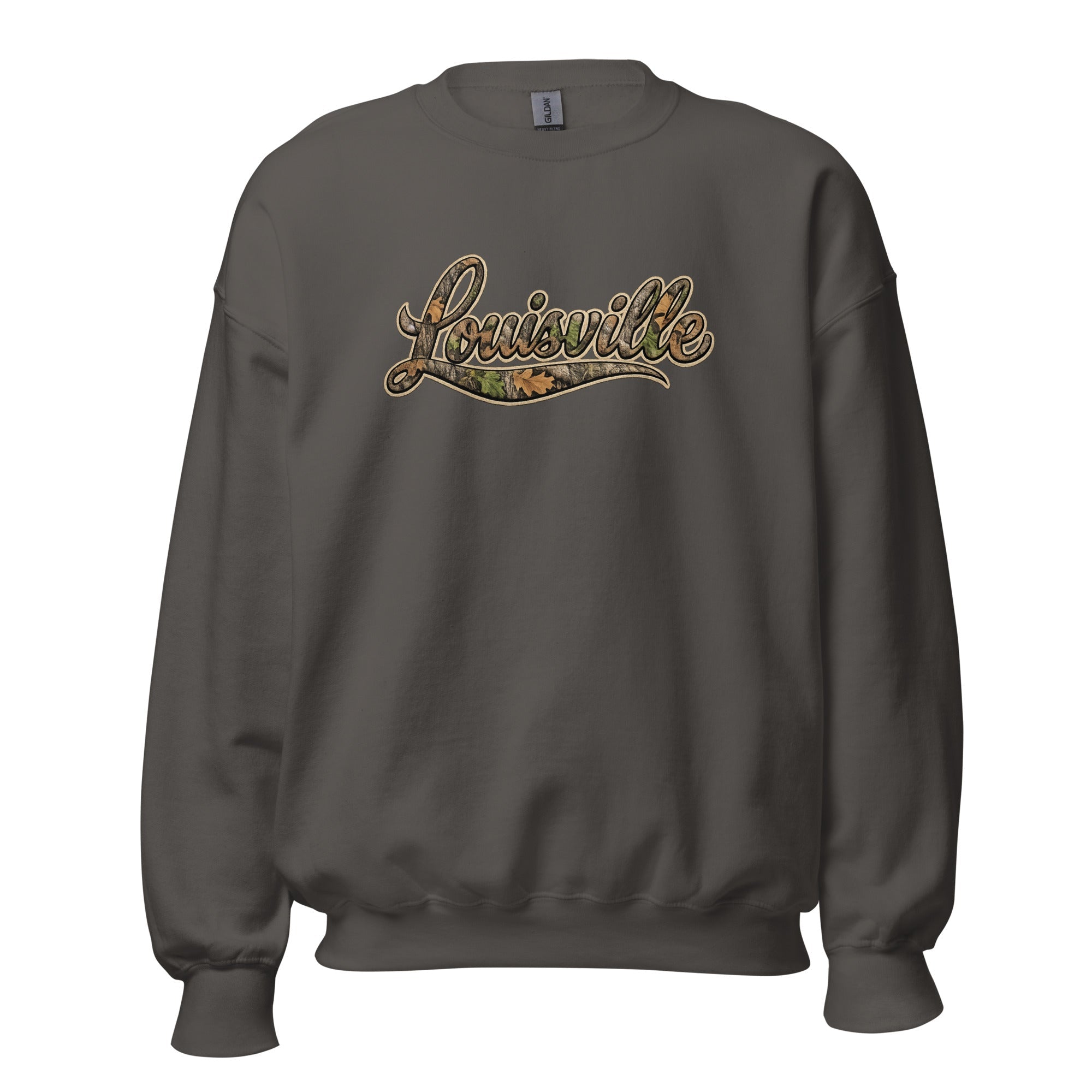 Louisville Script Sweatshirt | Outdoor Camo Style | Unisex Fit - Bluegrass Elite Apparel LLC