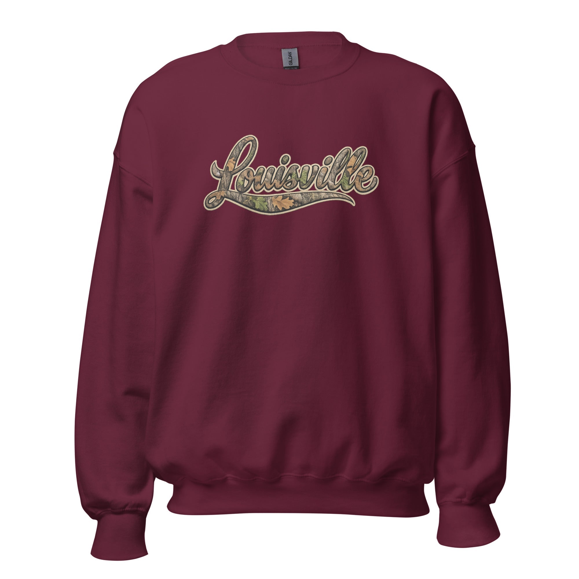 Louisville Script Sweatshirt | Outdoor Camo Style | Unisex Fit - Bluegrass Elite Apparel LLC