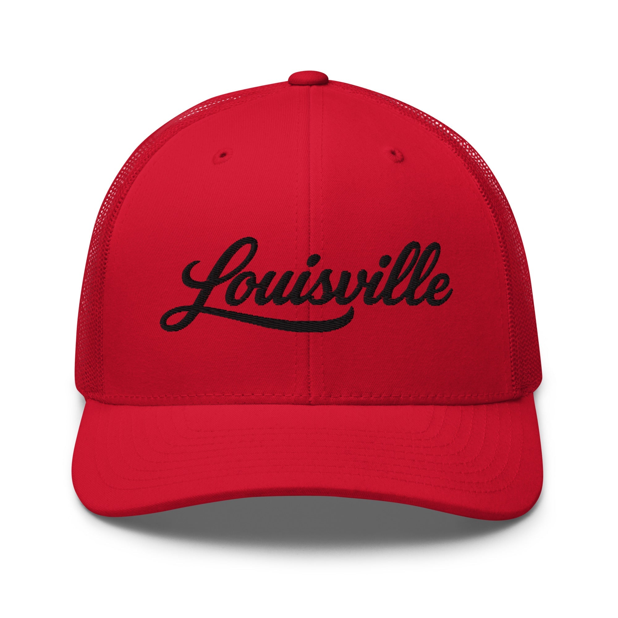 Louisville Script Trucker Cap – Kentucky City Series Classic Mesh Hat - Bluegrass Elite Apparel LLC