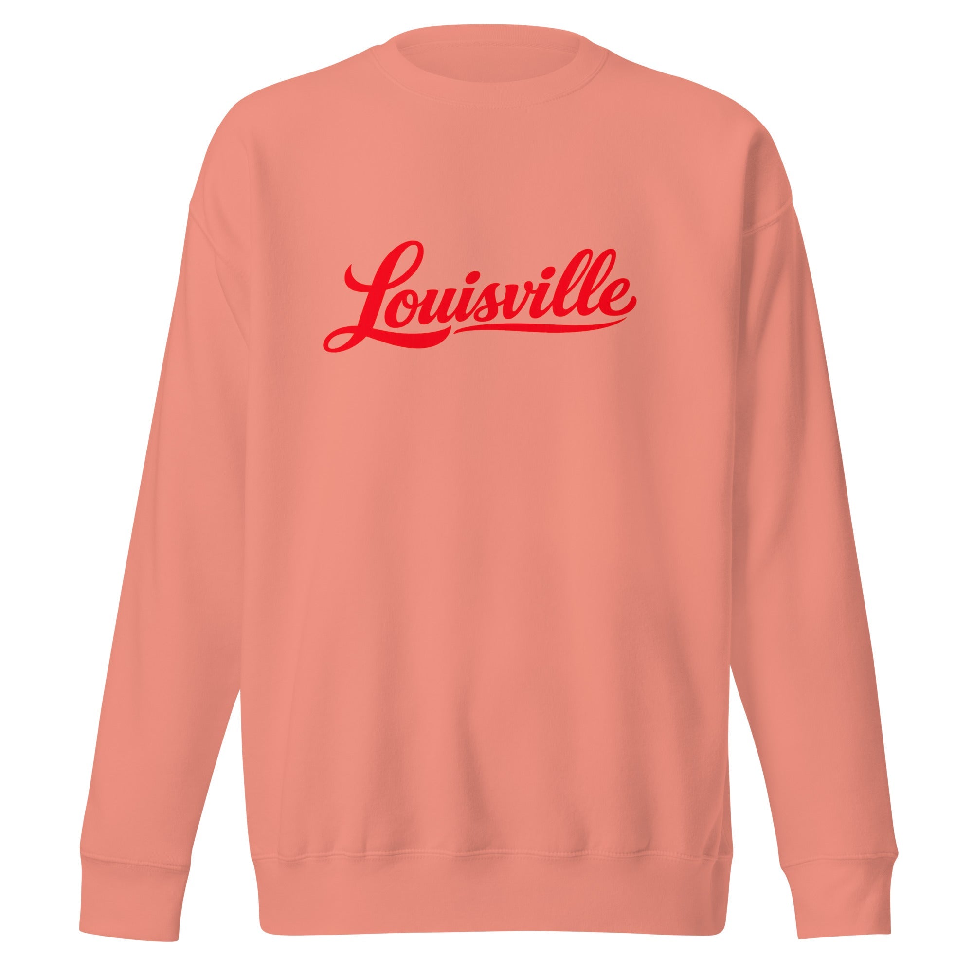 Louisville Sweatshirt | Red Script Fleece Crewneck | Unisex Fit - Bluegrass Elite Apparel LLC